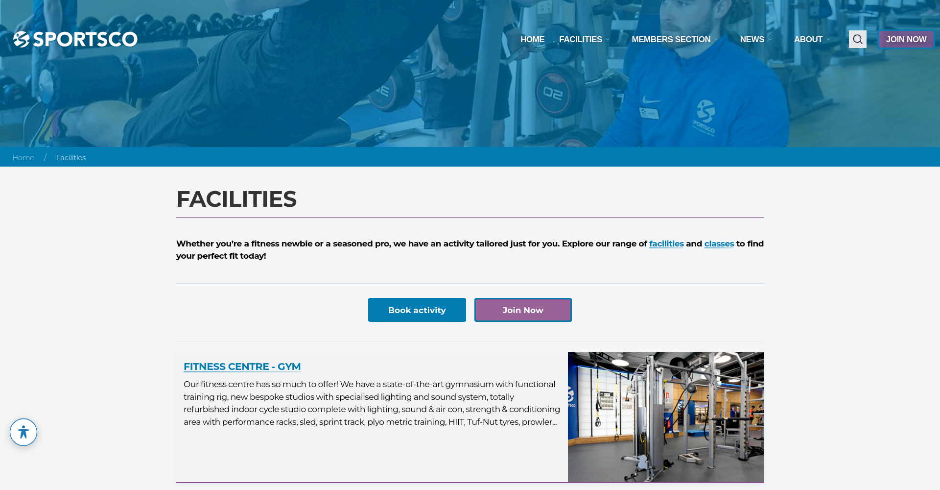 SPORTSCO 设施公开页面截图，显示 25 米游泳池及 Ringsend 场馆信息。