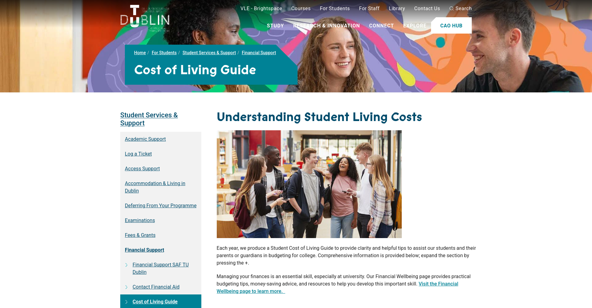 TU Dublin 全解析：百年办学传统、五大校区、专业申请与知名校友的官方公开页面截图