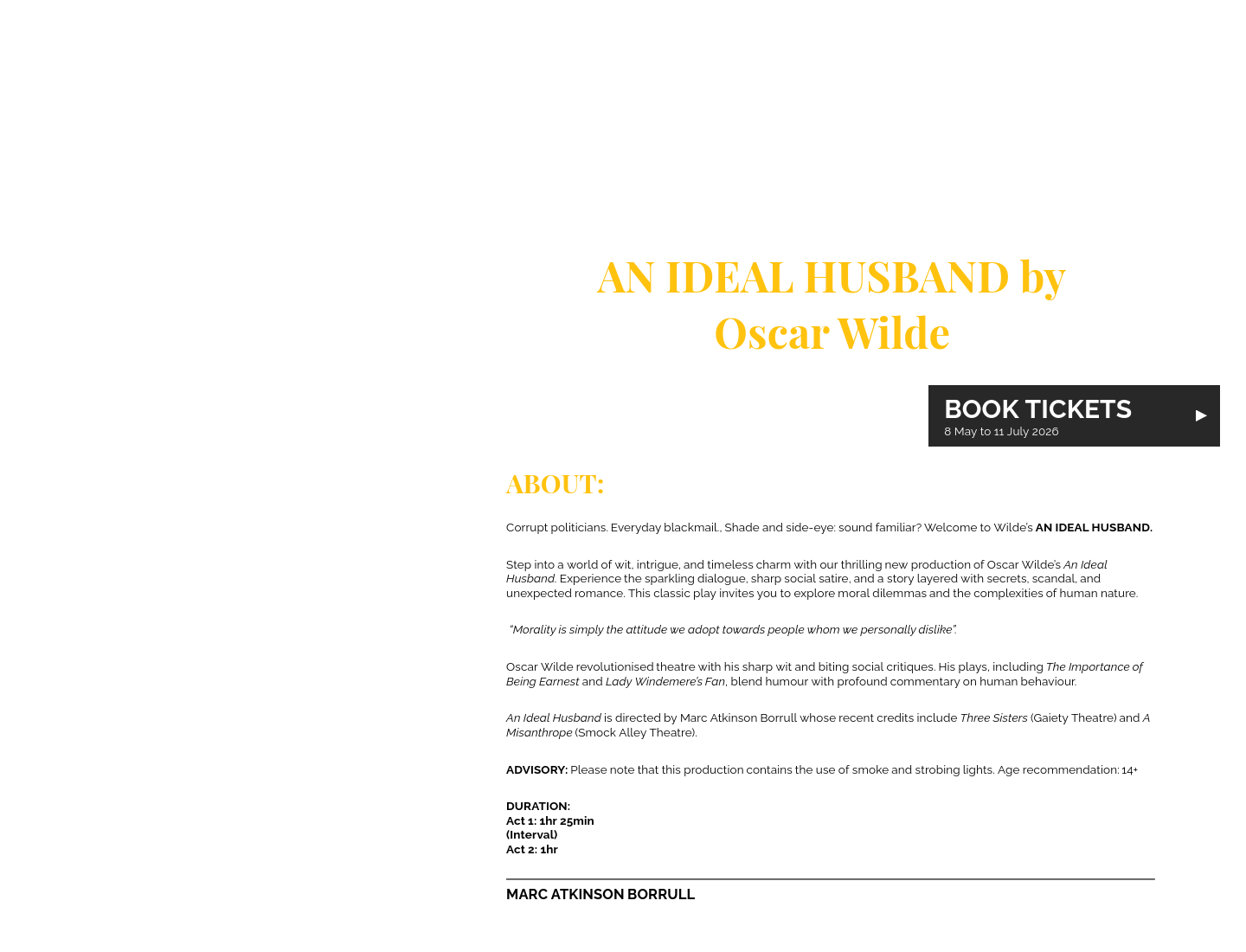 Gate Theatre 戏剧：An Ideal Husband第2步报名页面截图