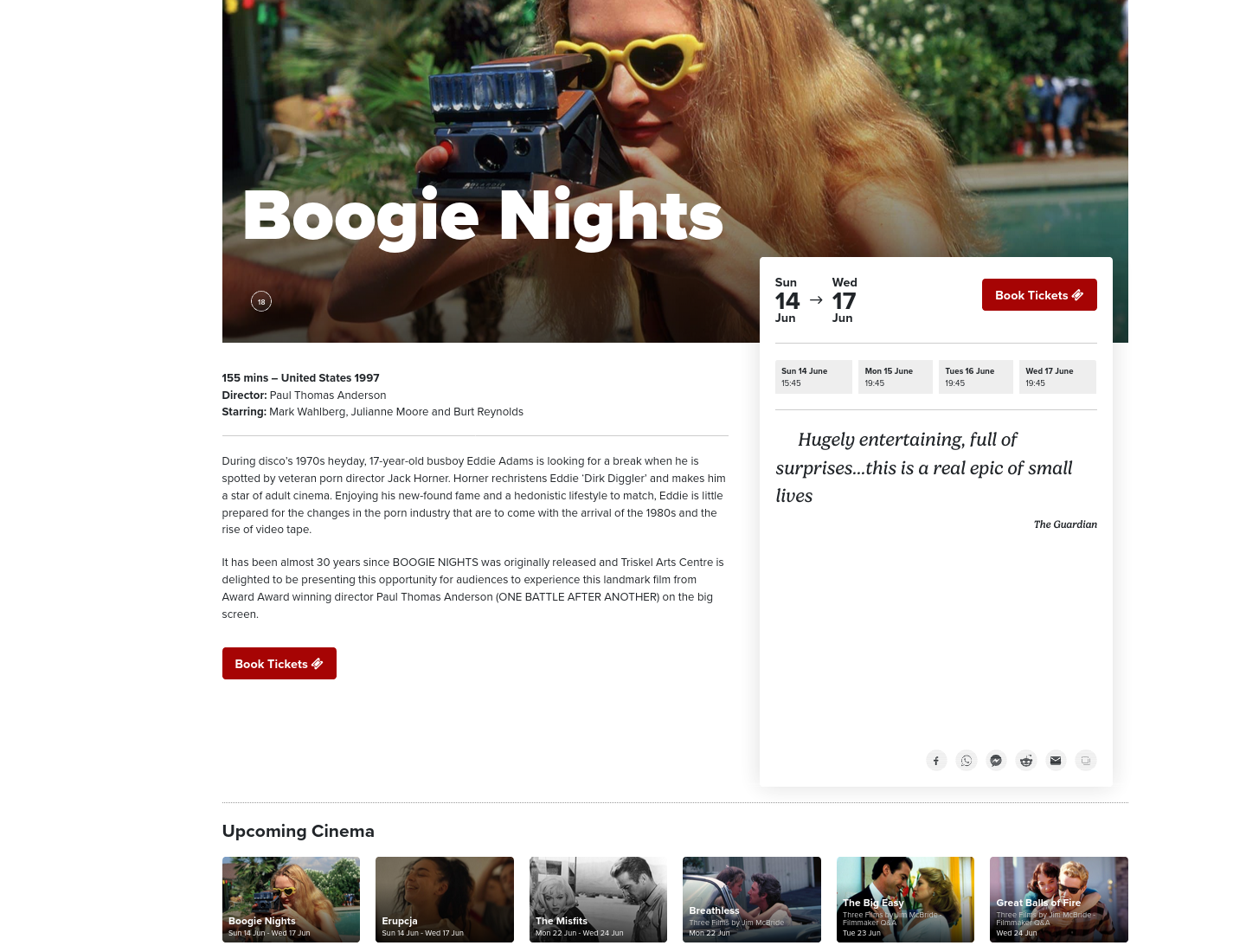 在 Cork 大银幕重看《Boogie Nights》第1步报名页面截图