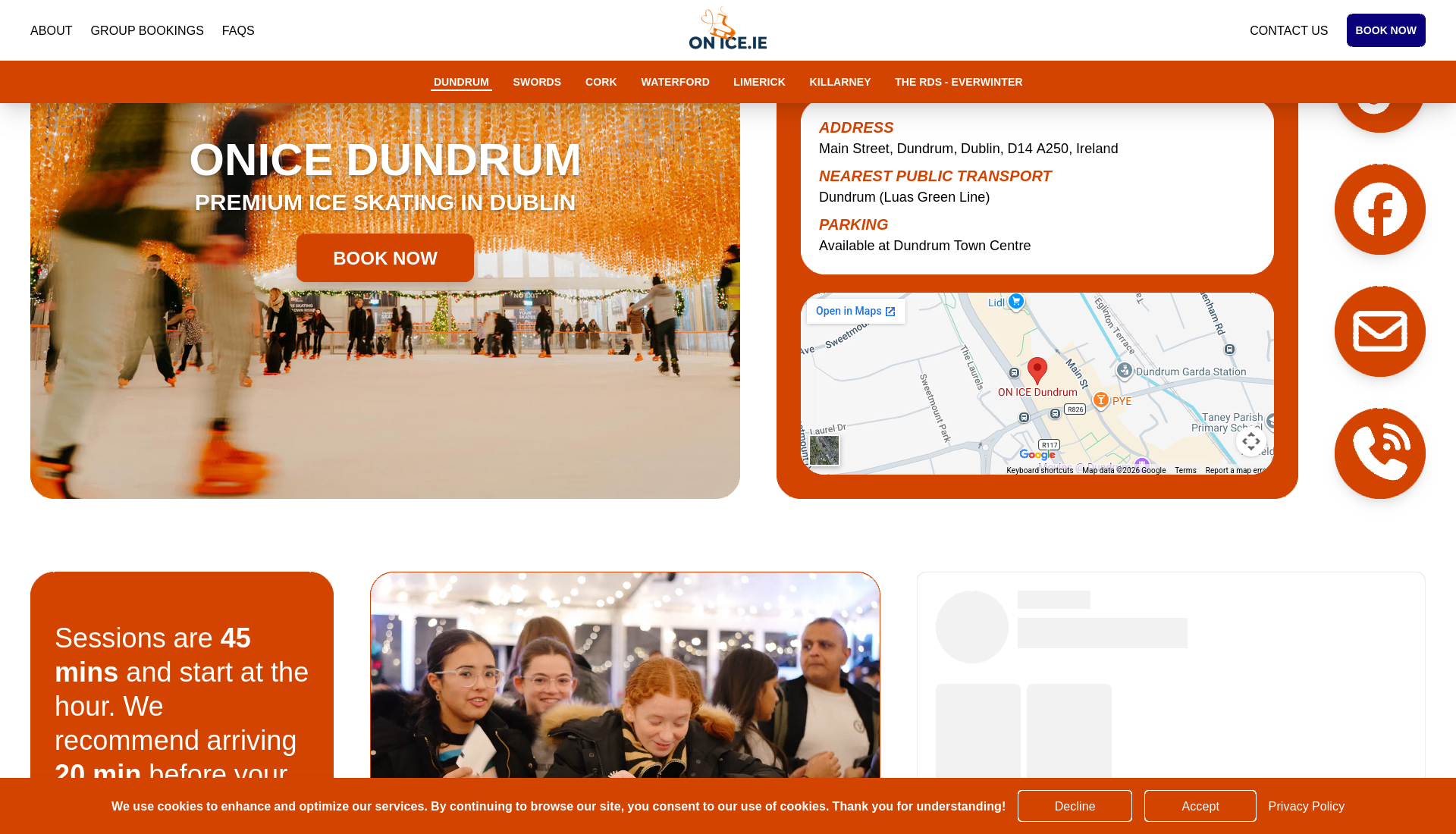 都柏林 Dundrum 冬季滑冰体验第2步报名页面截图