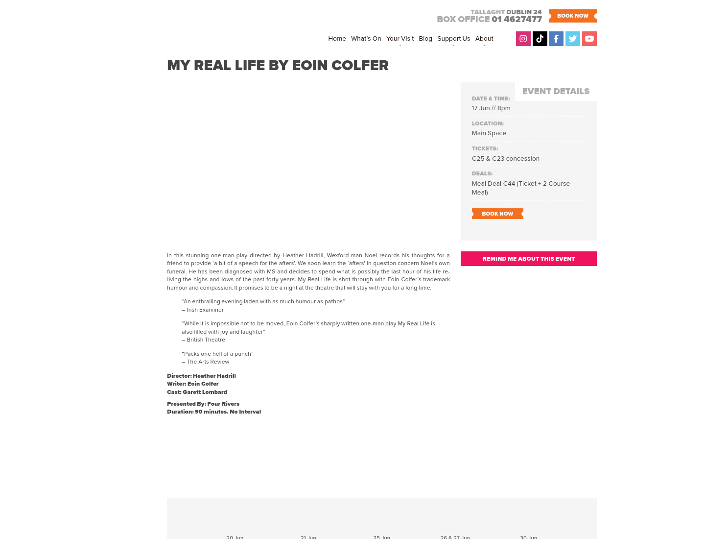 Eoin Colfer 戏剧《My Real Life》：诊断 MS 后的生命回顾第1步报名页面截图