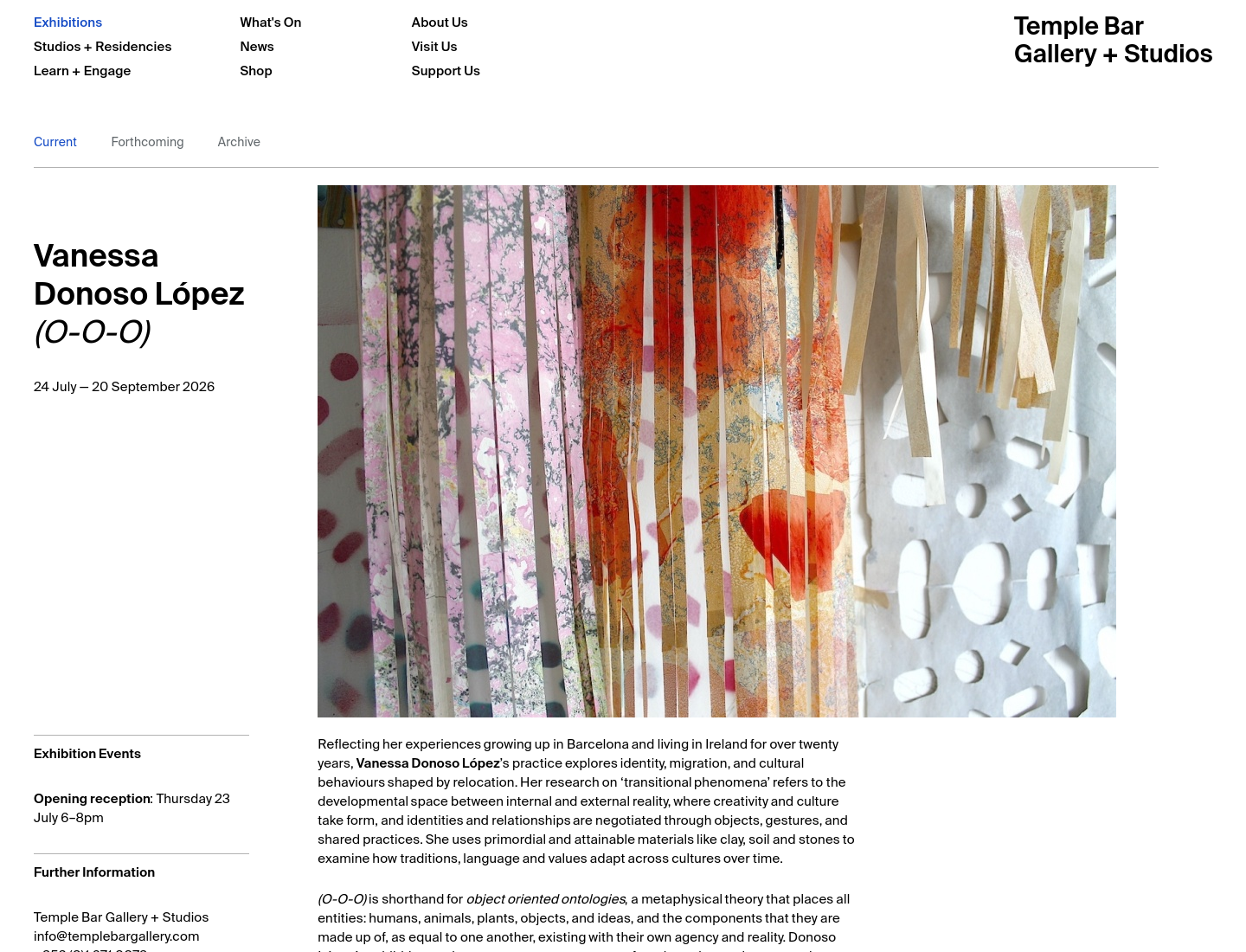 都柏林 Vanessa Donoso López 艺术展：陶土与植物的沉浸式空间第1步报名页面截图