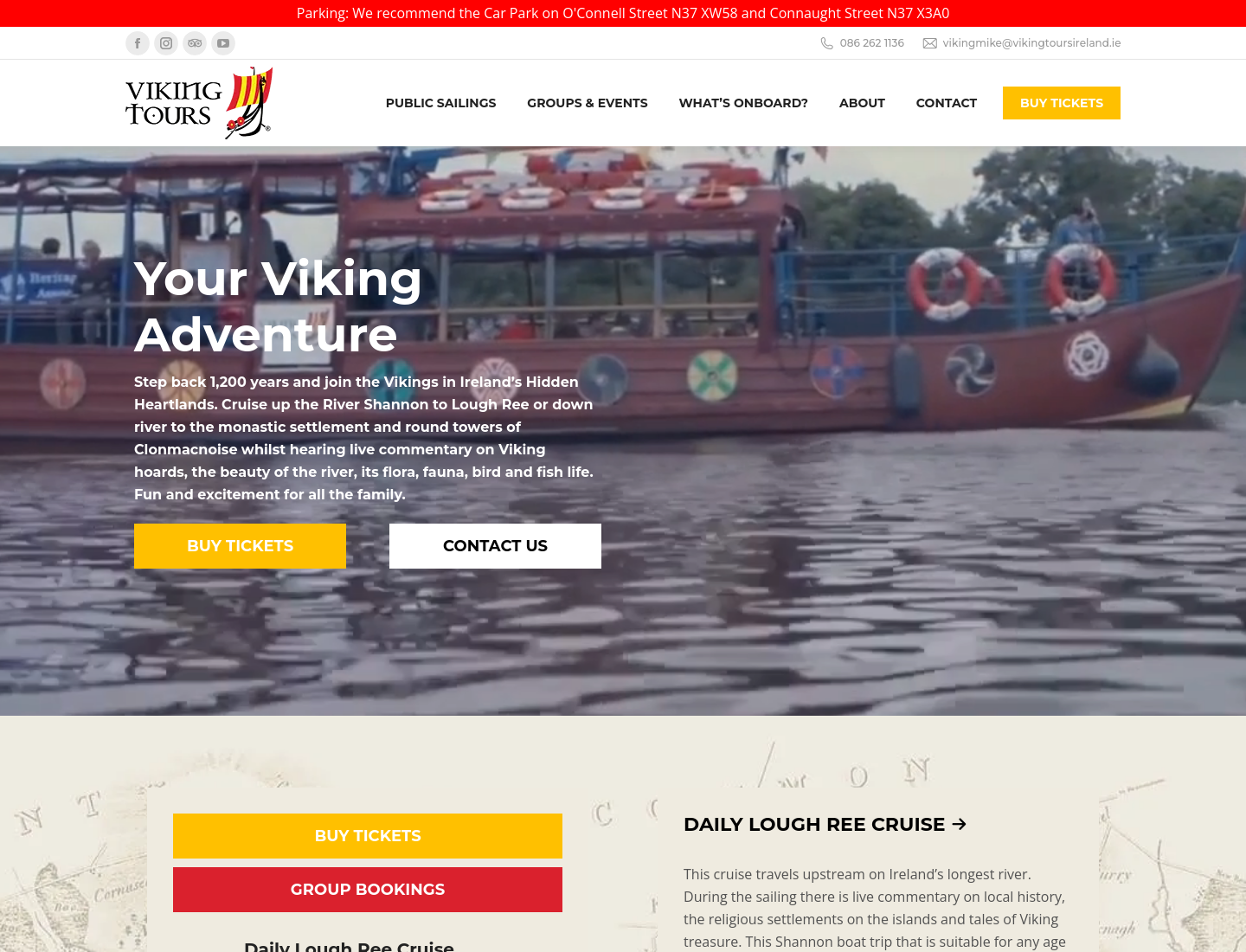 阿斯隆城堡出发：香农河与 Lough Ree 湖游船之旅第1步报名页面截图
