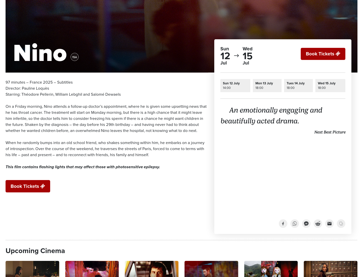科克电影放映《Nino》：确诊后的巴黎周末与人生回望第1步报名页面截图