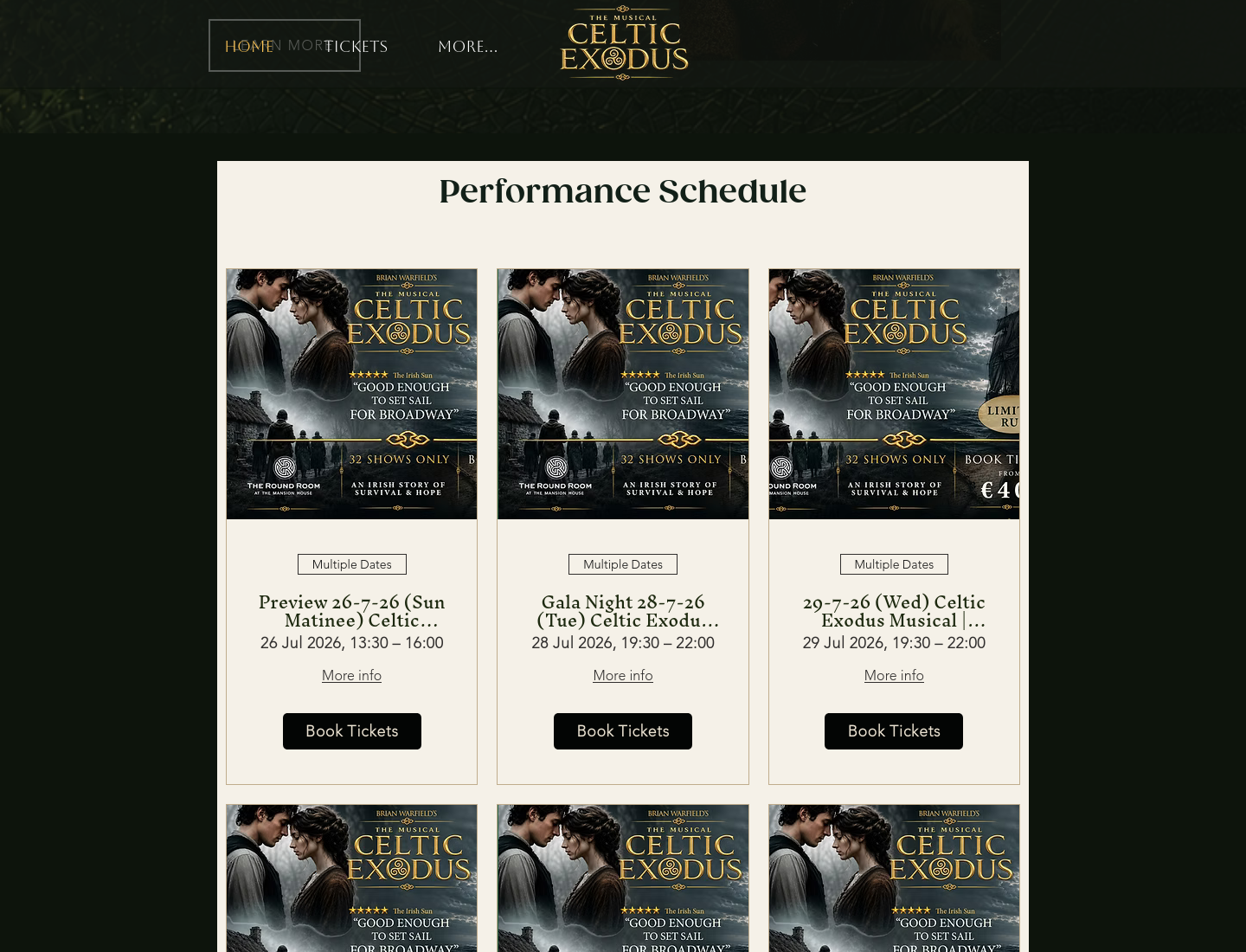 都柏林《Celtic Exodus》音乐剧：在歌舞中重看爱尔兰大饥荒第1步报名页面截图