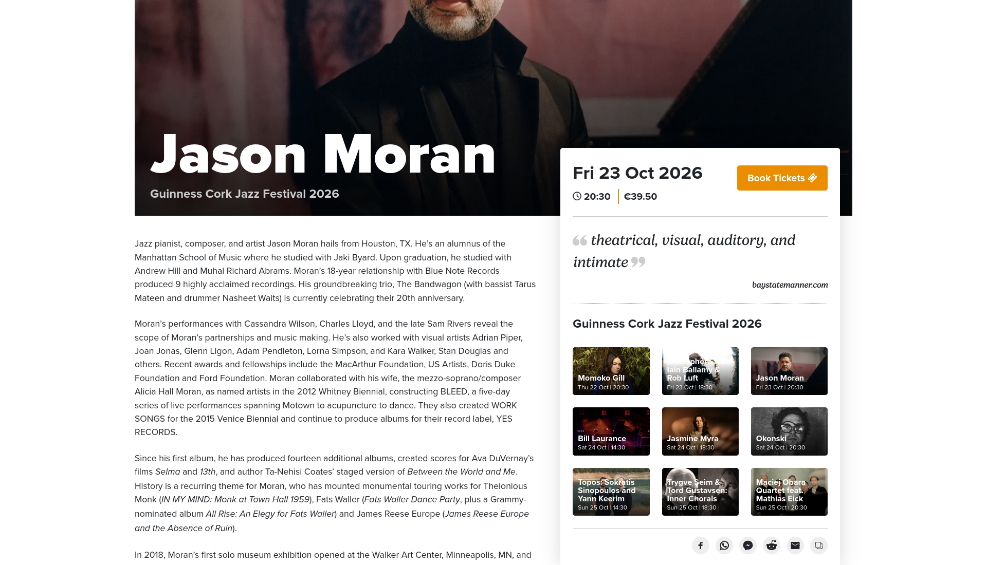 Jason Moran 科克现场演出：探索音乐与艺术的跨界碰撞第1步报名页面截图