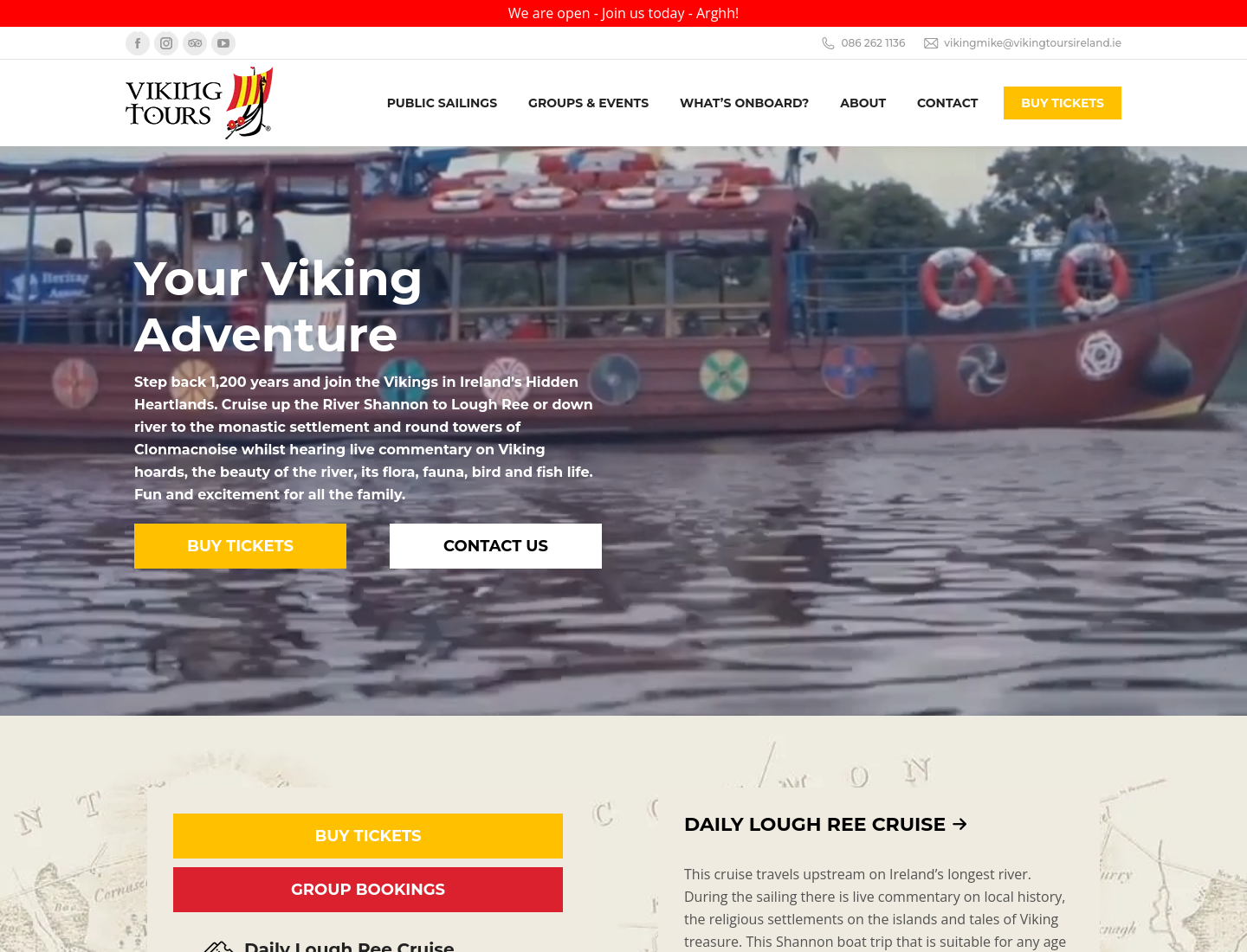 阿斯隆城堡出发：香农河与 Lough Ree 游船之旅第1步报名页面截图