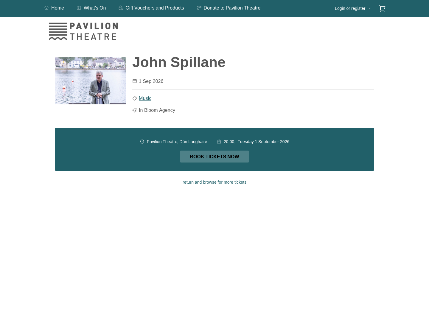 在都柏林听 John Spillane：当代爱尔兰民谣现场第2步报名页面截图