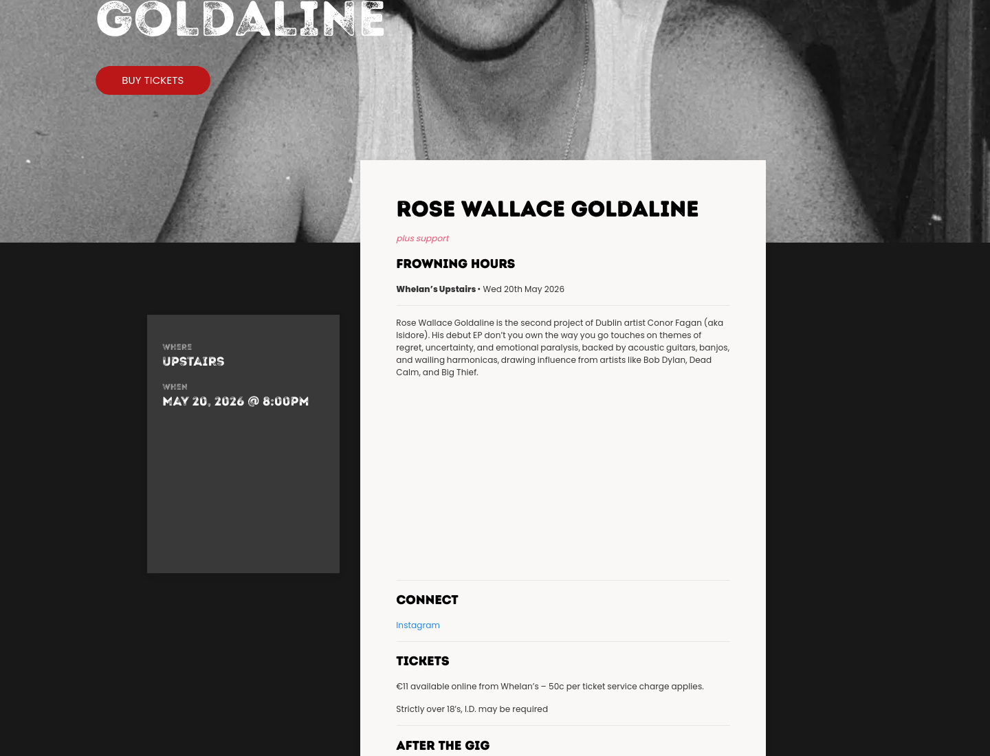 Rose Wallace Goldaline 低频民谣现场第1步报名页面截图