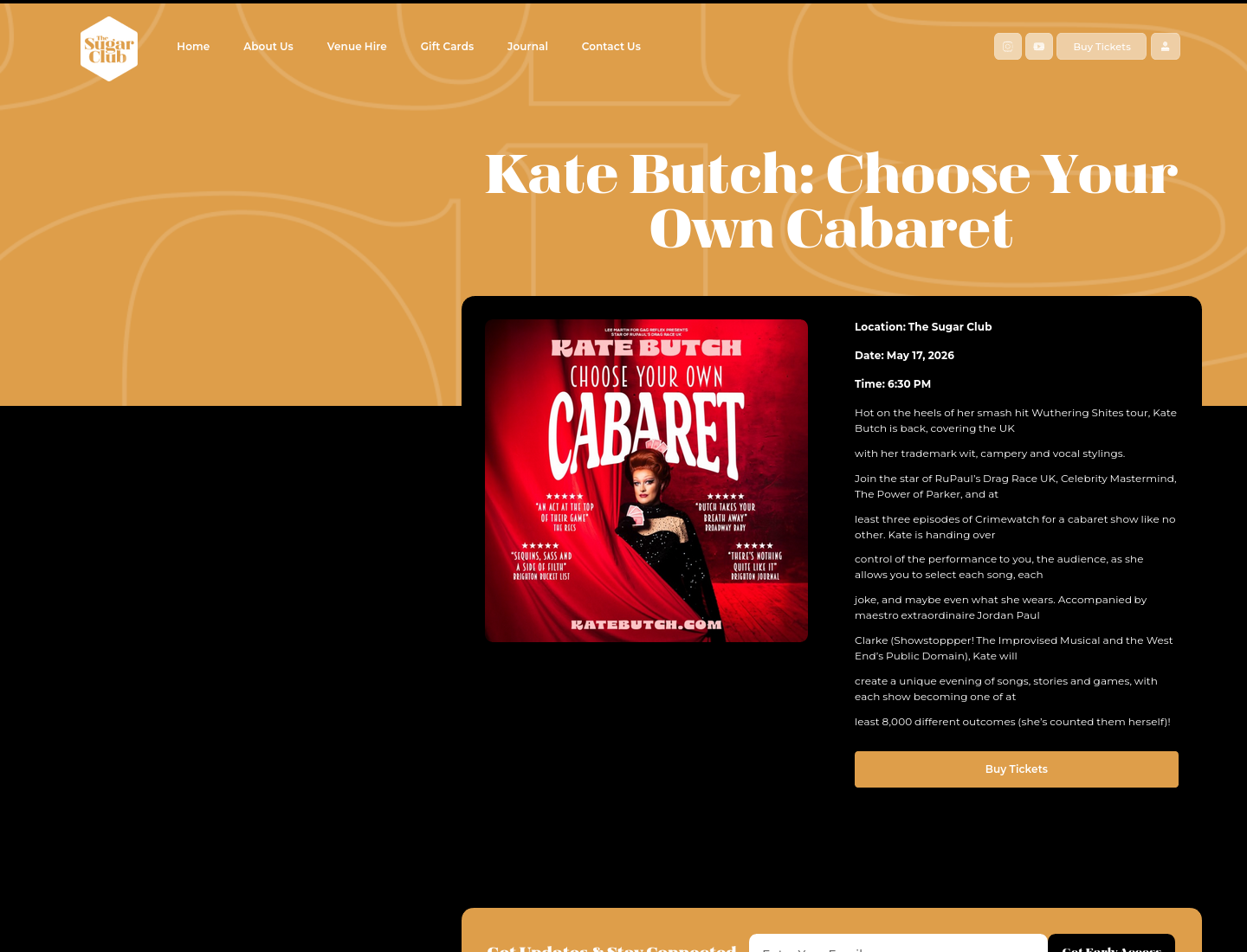 Kate Butch互动卡巴莱之夜第1步报名页面截图