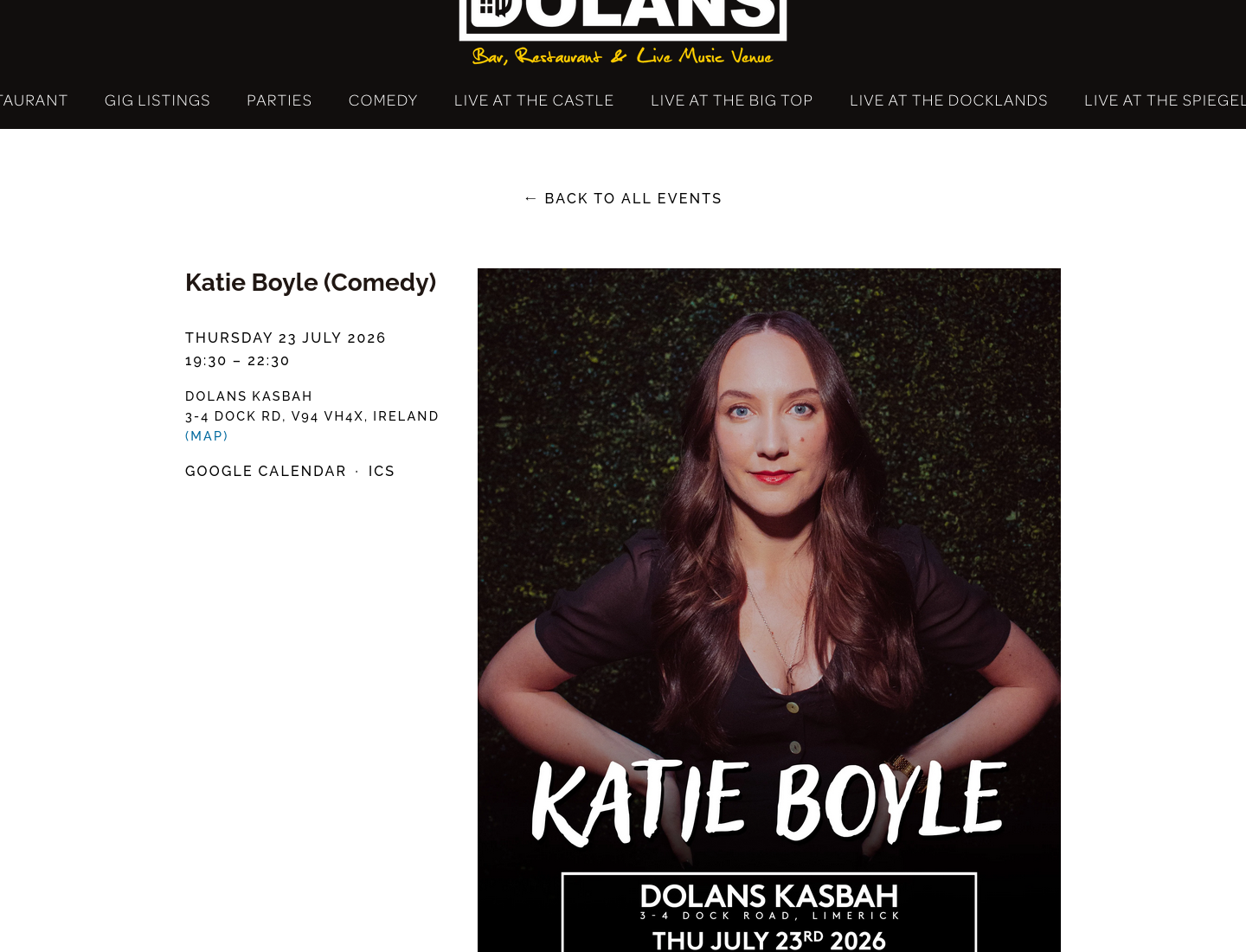 利默里克 Katie Boyle 单口喜剧演出第1步报名页面截图