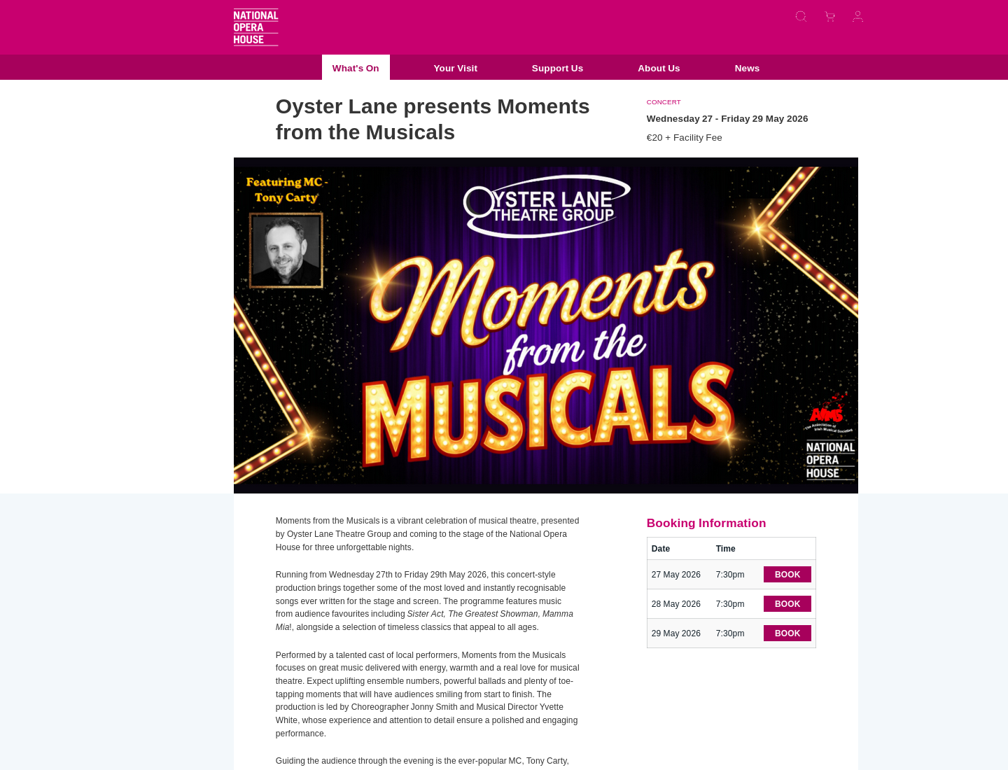《Moments from the Musicals》音乐剧联唱夜第1步报名页面截图