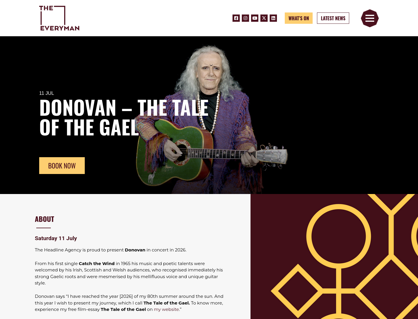 Donovan 经典民谣演唱会：The Tale of the Gael第1步报名页面截图
