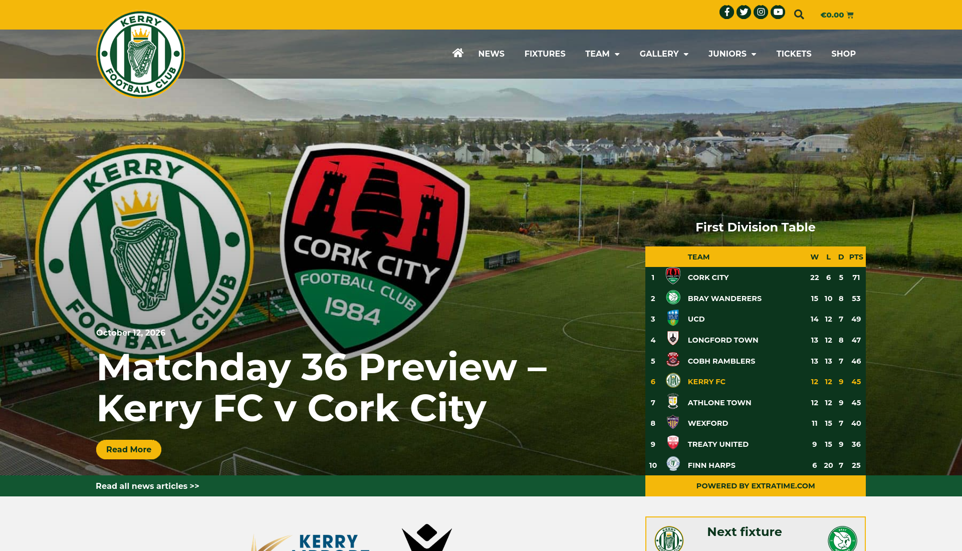 Kerry FC 对阵 Bray Wanderers：升级附加赛主场之战第1步报名页面截图