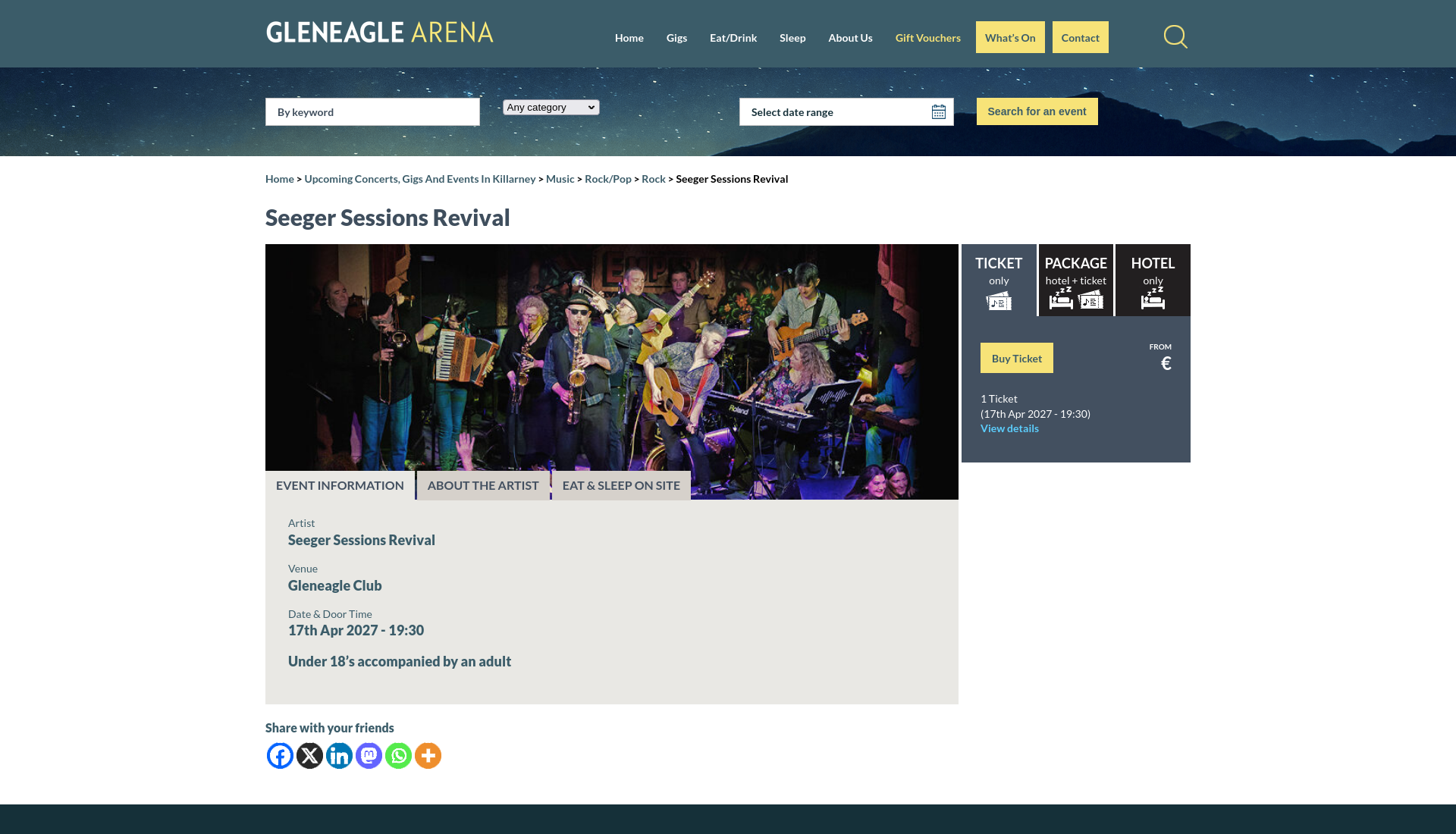 凯里民谣音乐会：致敬 Bruce Springsteen 的 Seeger Sessions第1步报名页面截图