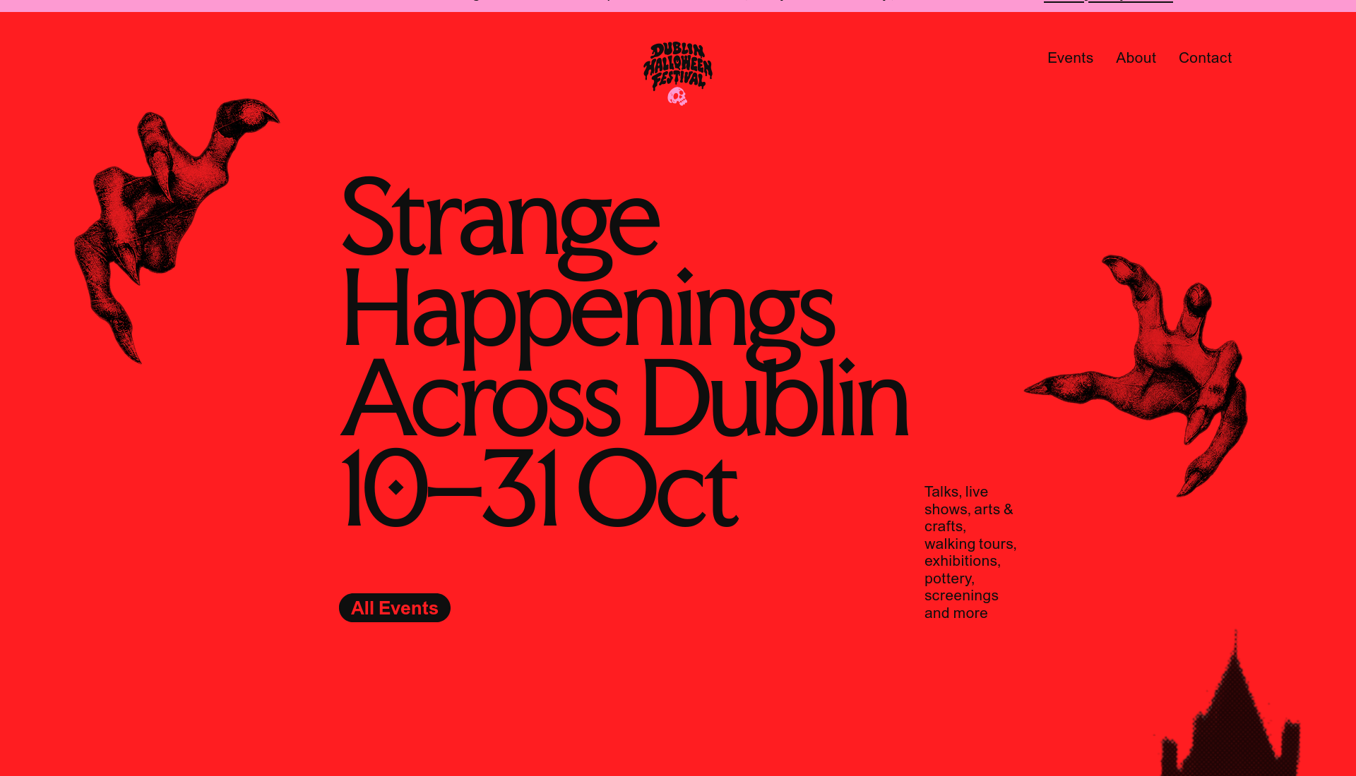 都柏林万圣节庆典：演出、展览和城市漫步第2步报名页面截图
