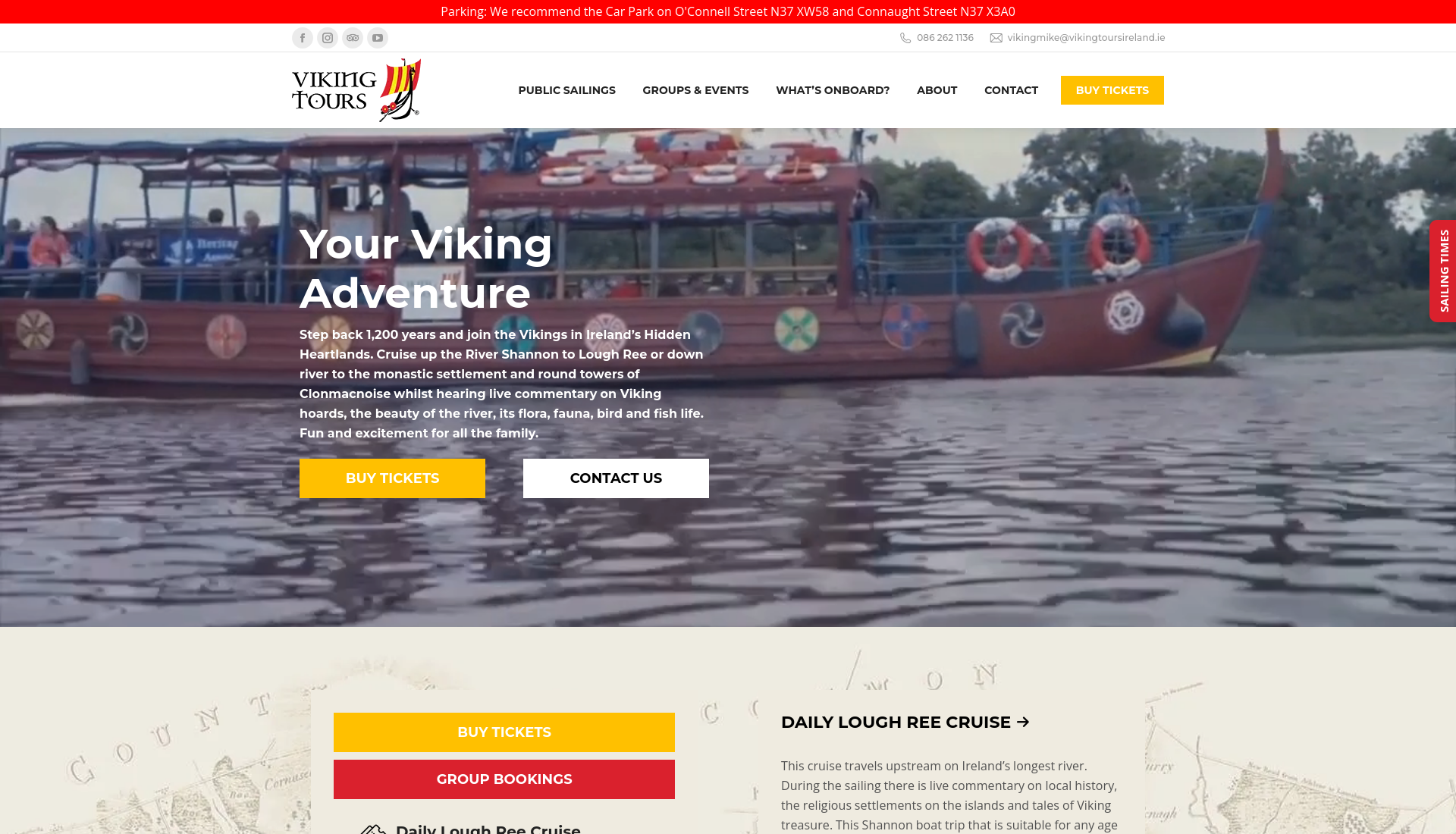 阿斯隆城堡出发：香农河与 Lough Ree 游船之旅第1步报名页面截图