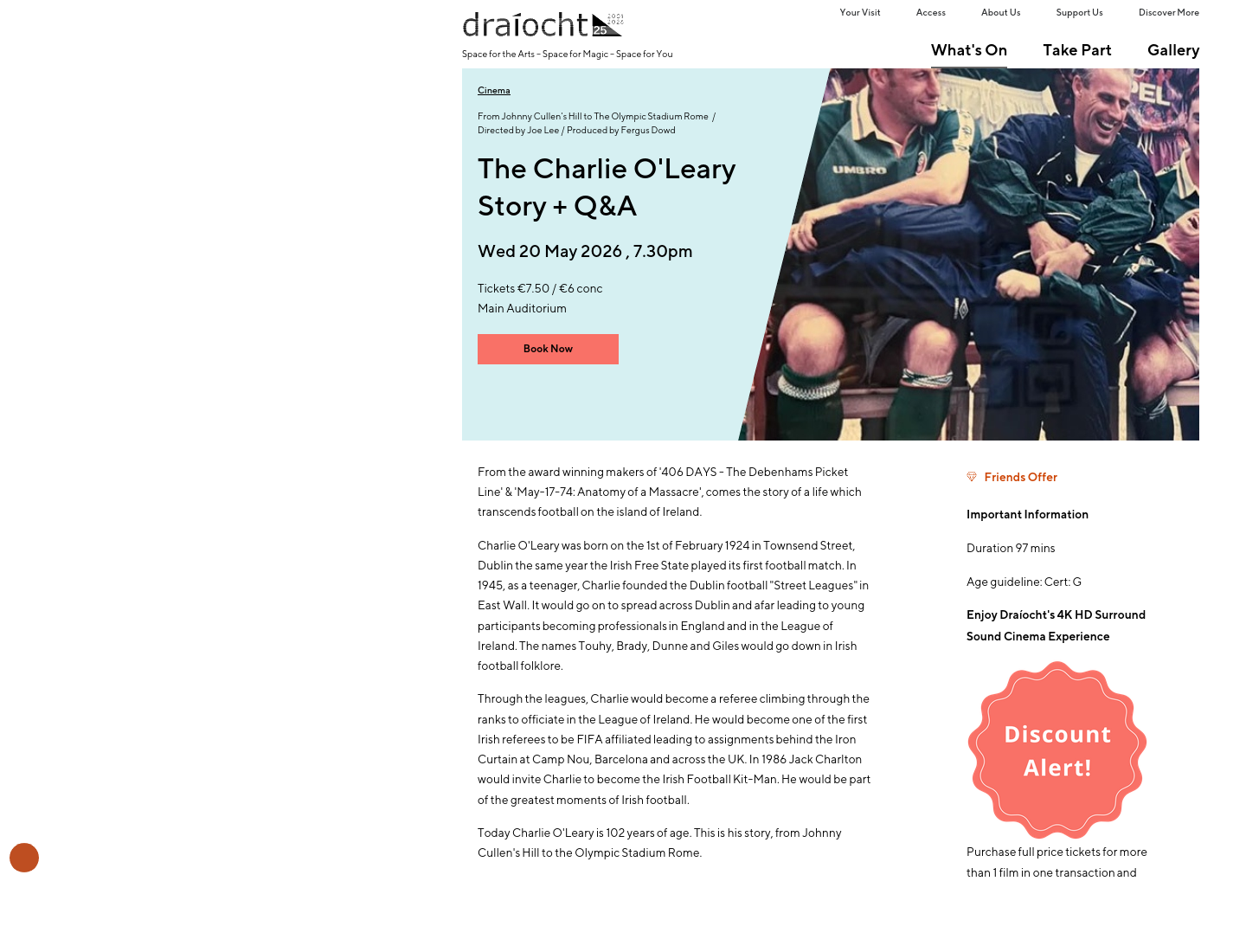 《Charlie O'Leary 的故事》放映与问答第1步报名页面截图