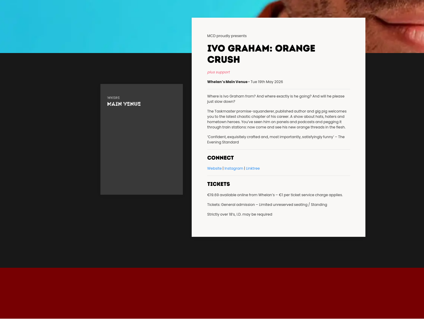 Ivo Graham《Orange Crush》脱口秀第1步报名页面截图