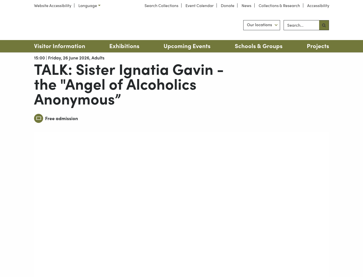 在爱尔兰国家博物馆听讲座：了解匿名戒酒会先驱 Ignatia Gavin 修女第1步报名页面截图