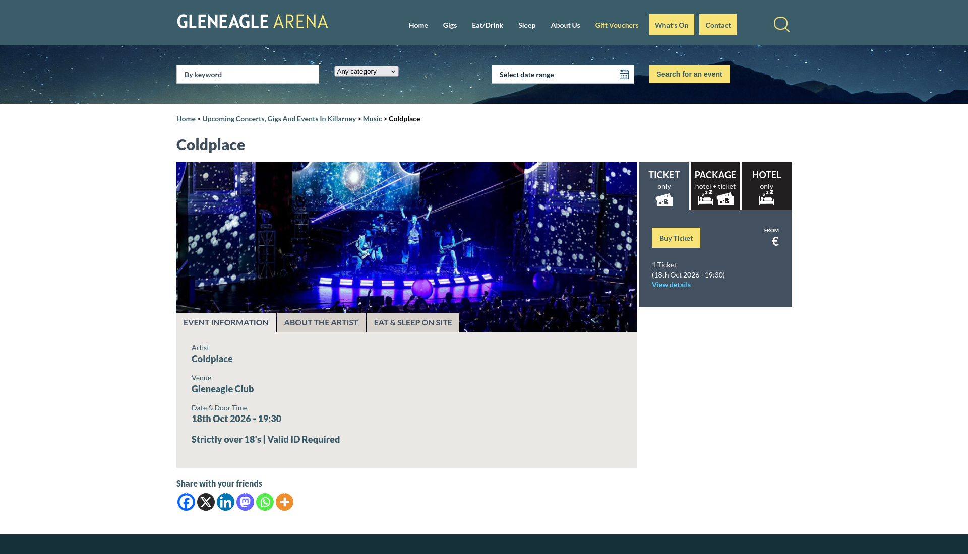 Coldplace 致敬 Coldplay 音乐会（凯里）第1步报名页面截图