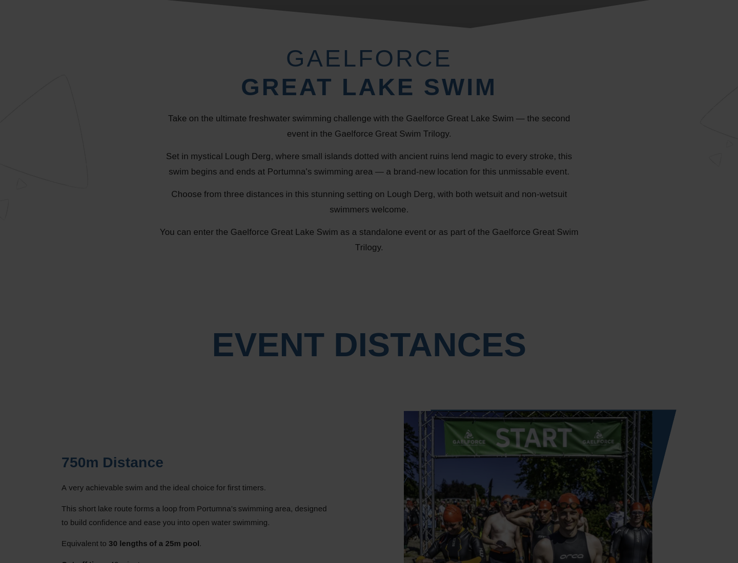 Gaelforce Great Lake Swim：在 Lough Derg 湖上挑战开放水域游泳第2步报名页面截图