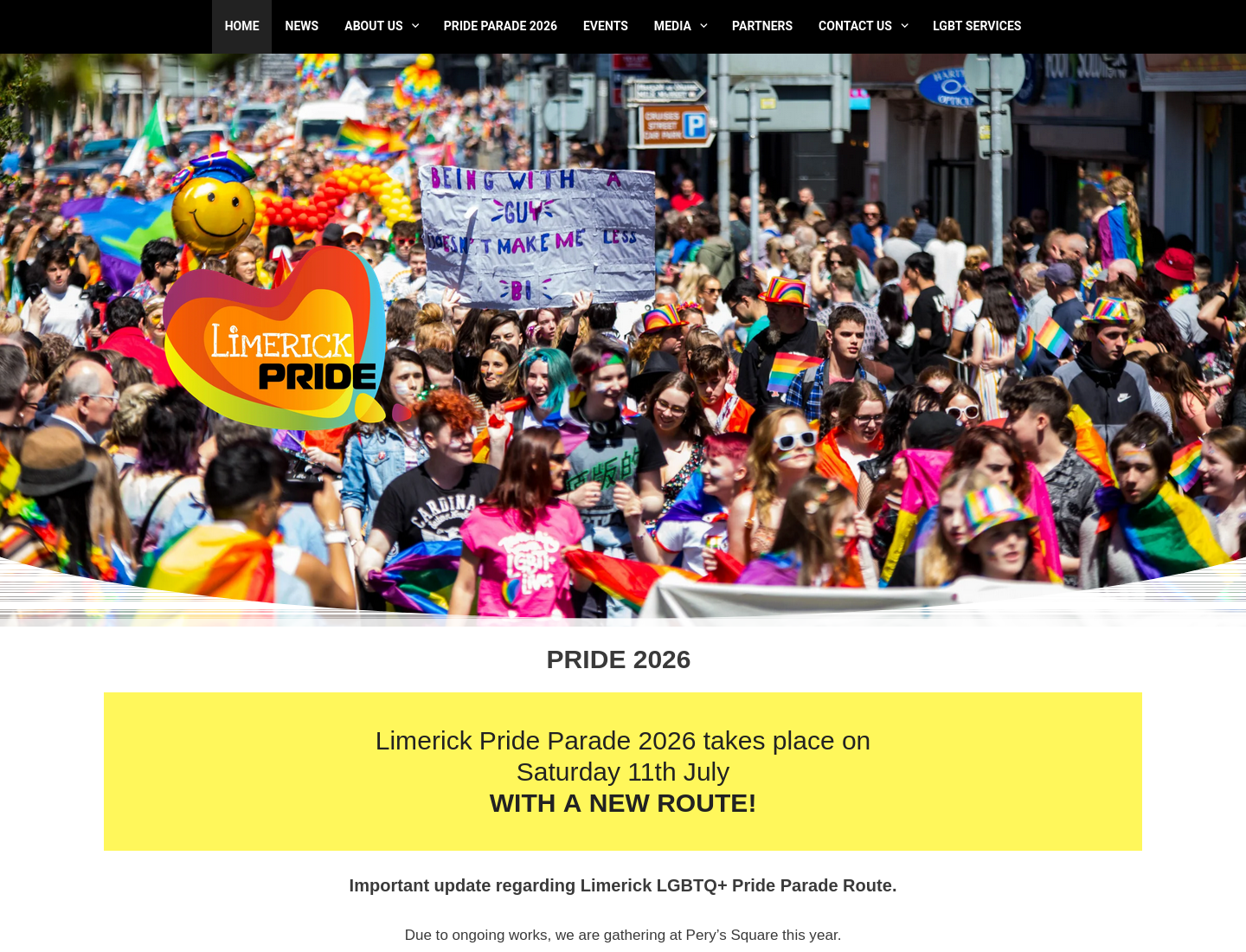 利默里克 Pride 节：游行、音乐与社区活动第1步报名页面截图