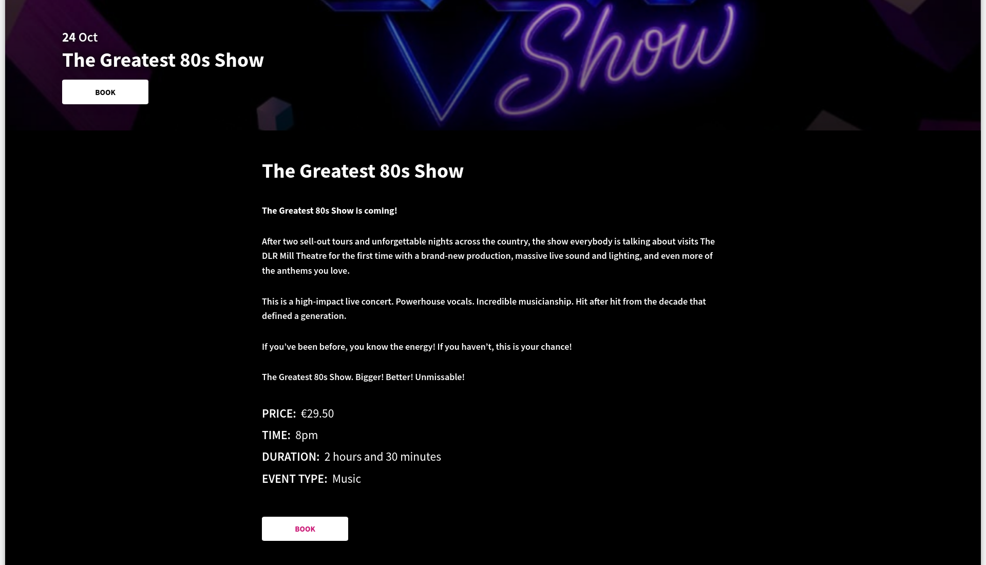 The Greatest 80s Show：80年代金曲现场演唱会第2步报名页面截图