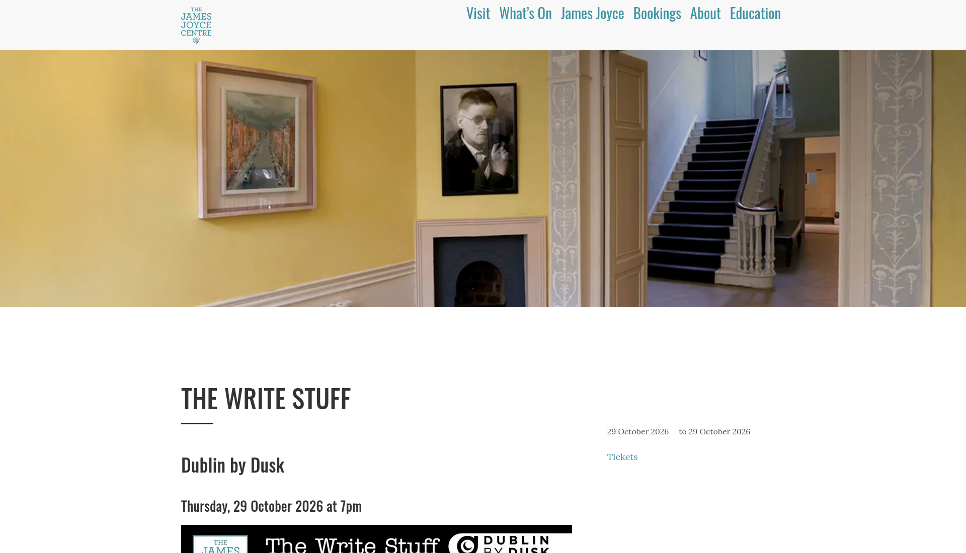 都柏林故事、诗歌与音乐现场：The Write Stuff第1步报名页面截图