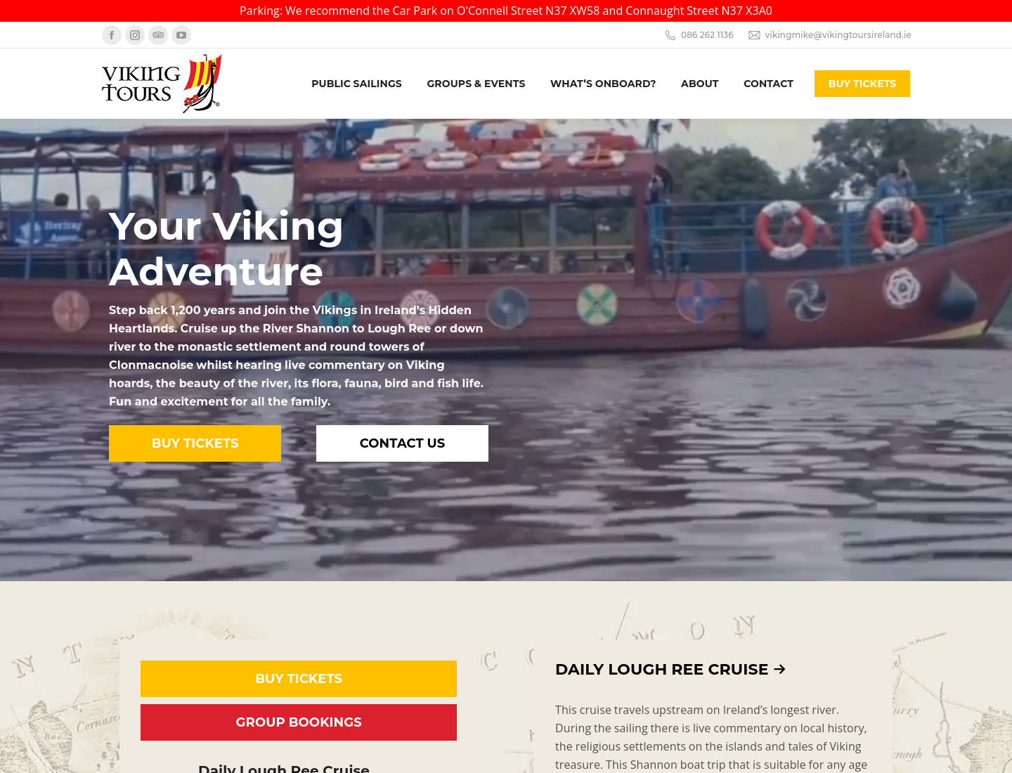 香农河与 Lough Ree 游船之旅第1步报名页面截图