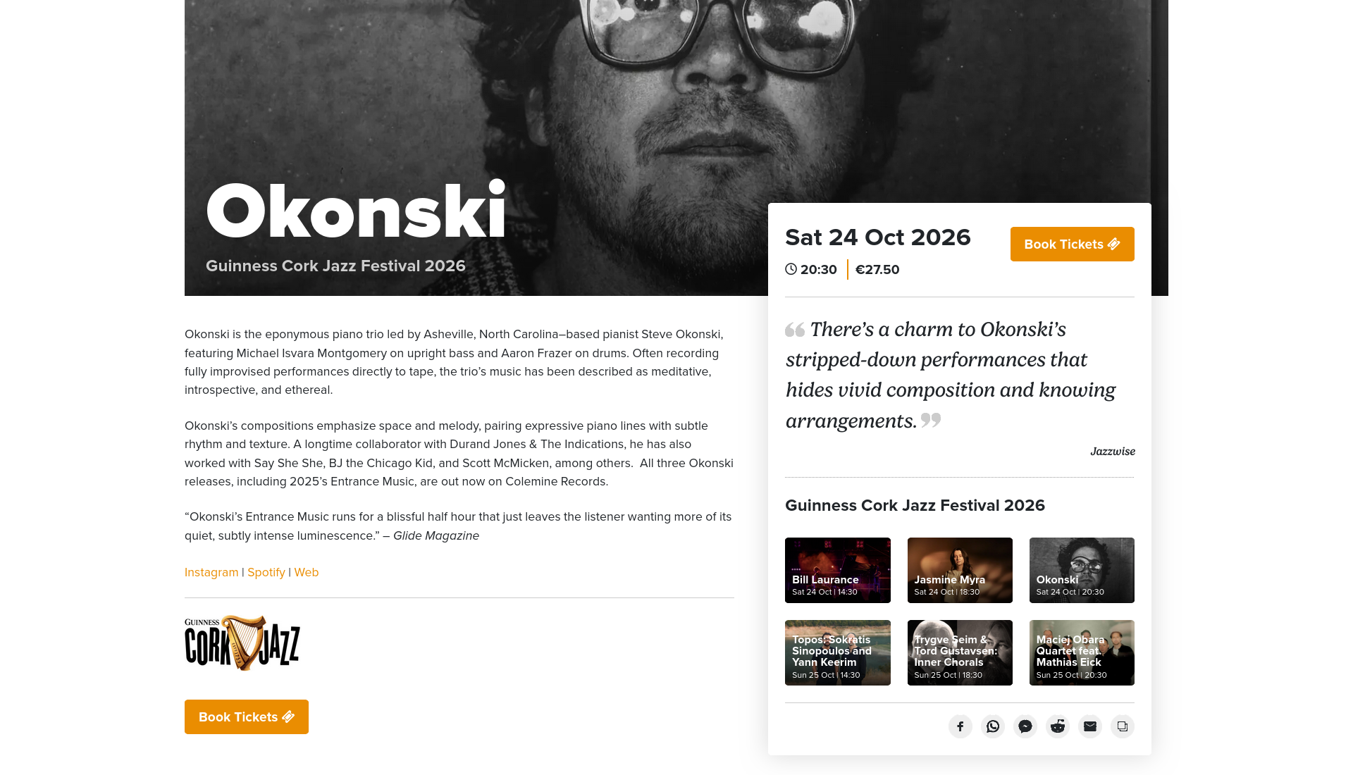 科克 Okonski 钢琴与节奏现场演出第1步报名页面截图