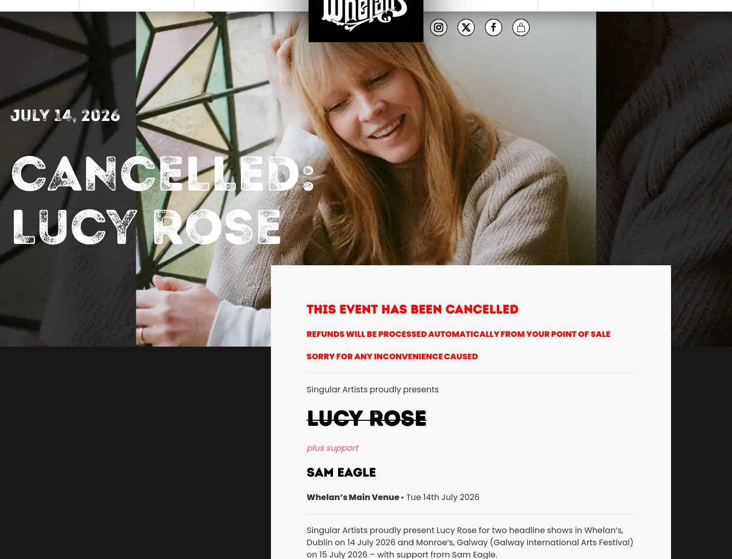 在都柏林听 Lucy Rose：新专辑现场演出第1步报名页面截图