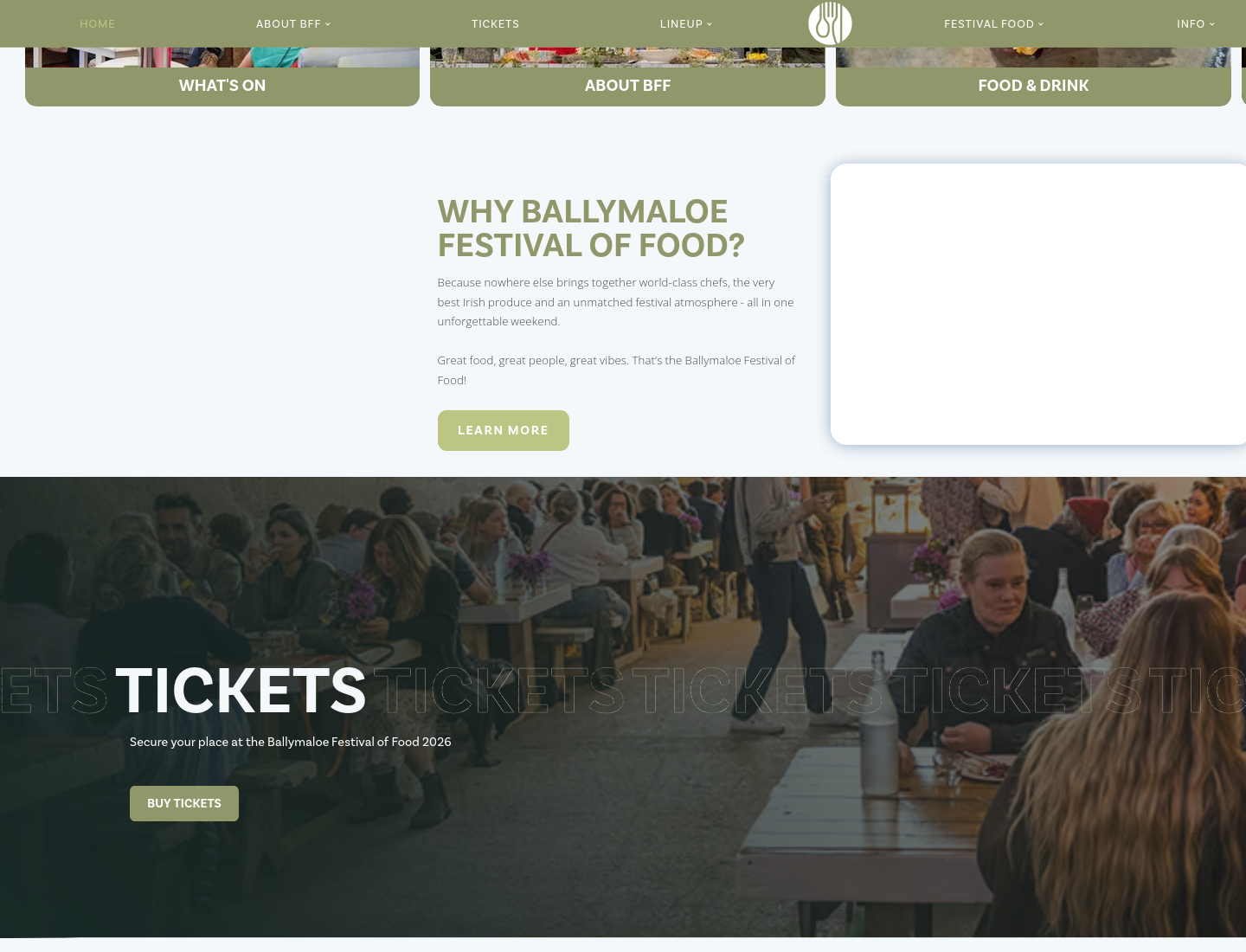 Ballymaloe 美食节第1步报名页面截图