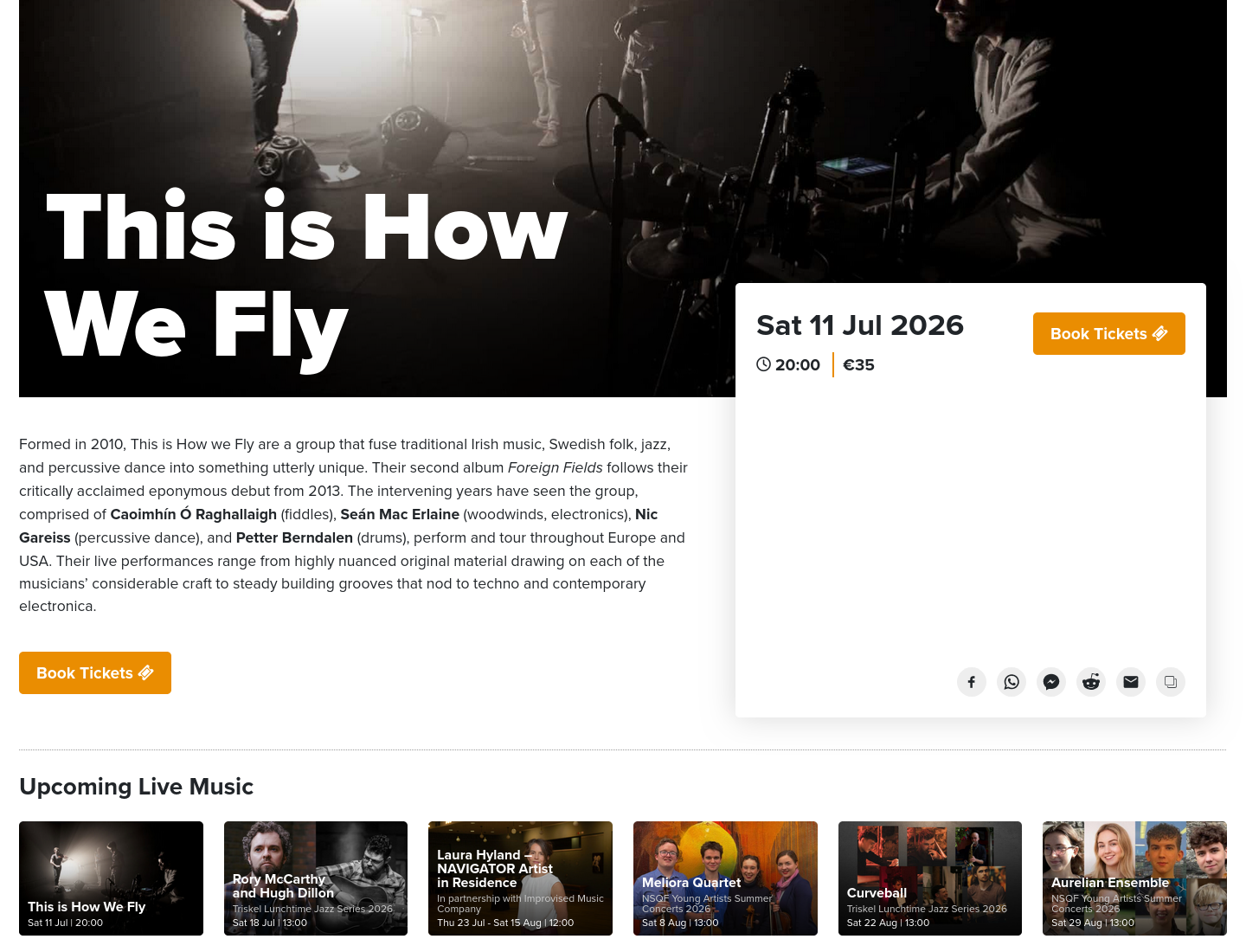 在科克欣赏 This is How We Fly 跨界音乐现场第1步报名页面截图
