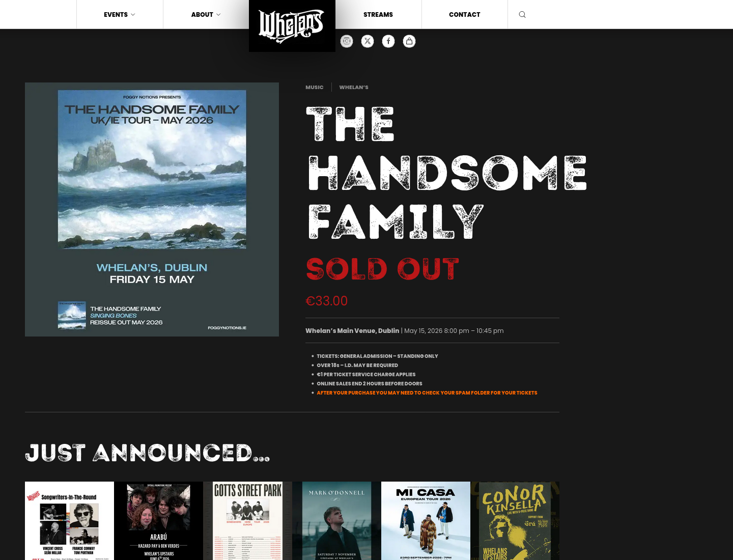 The Handsome Family 现场演出第2步报名页面截图