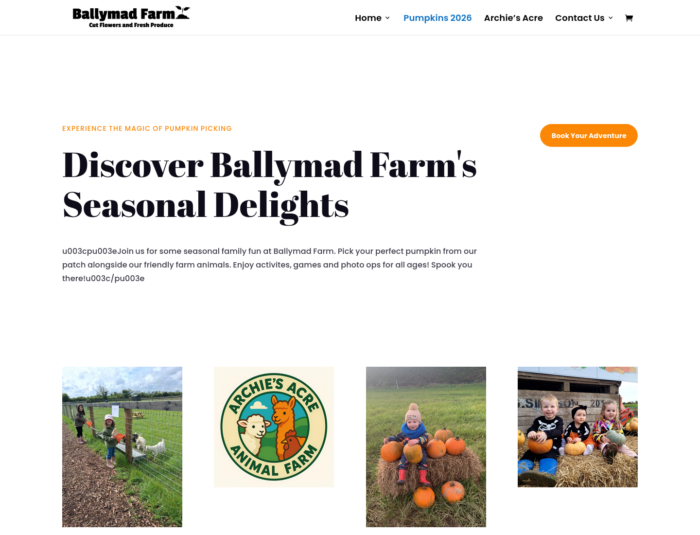 米斯郡 Ballymad Farm 南瓜采摘：拖拉机游园和林间漫步第1步报名页面截图
