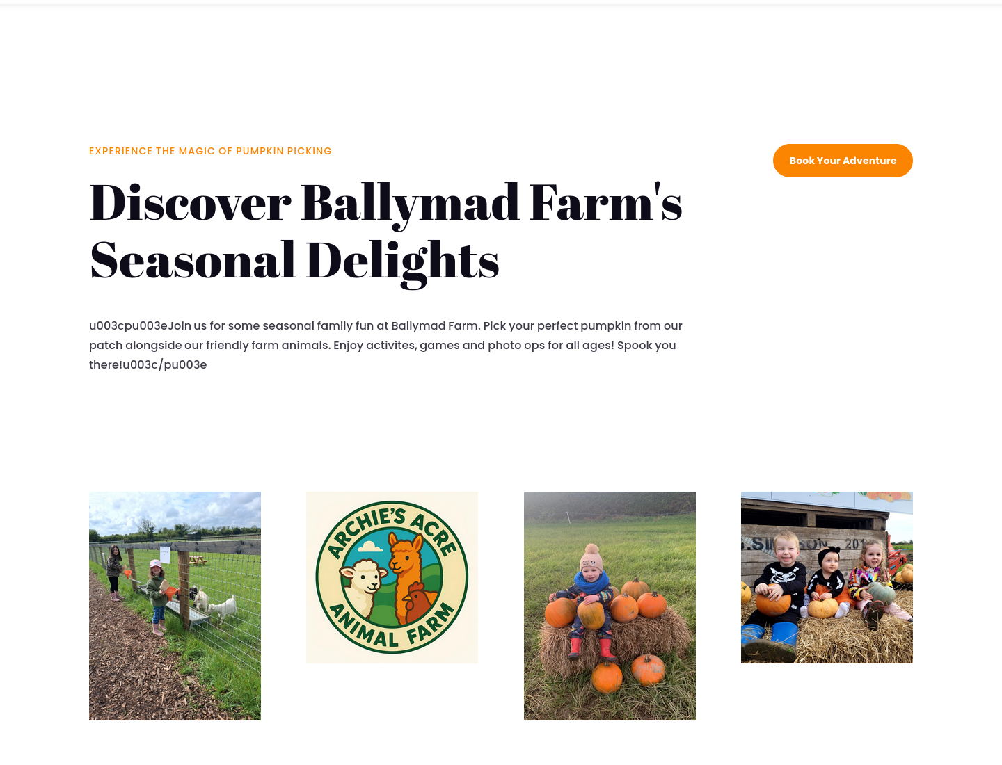 米斯郡 Ballymad Farm 南瓜采摘：拖拉机游园和林间漫步第2步报名页面截图