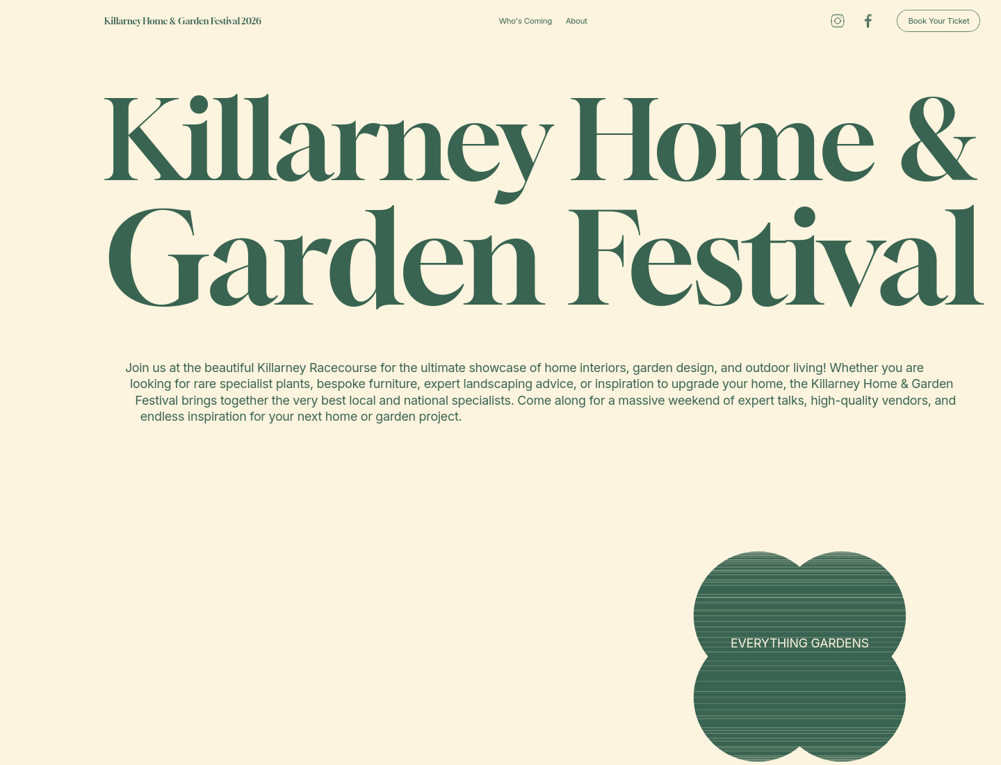 Killarney 家居与花园节：探索室内设计、花园景观与户外生活灵感第1步报名页面截图