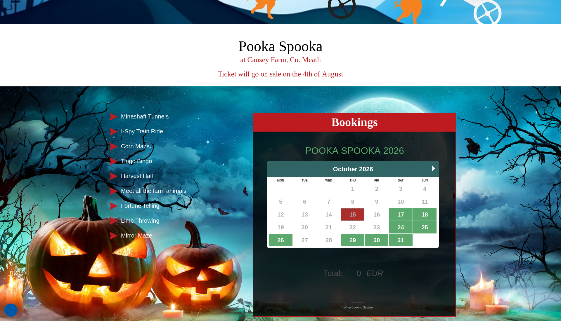 Causey Farm 万圣节 Pooka Spooka 农场活动第1步报名页面截图