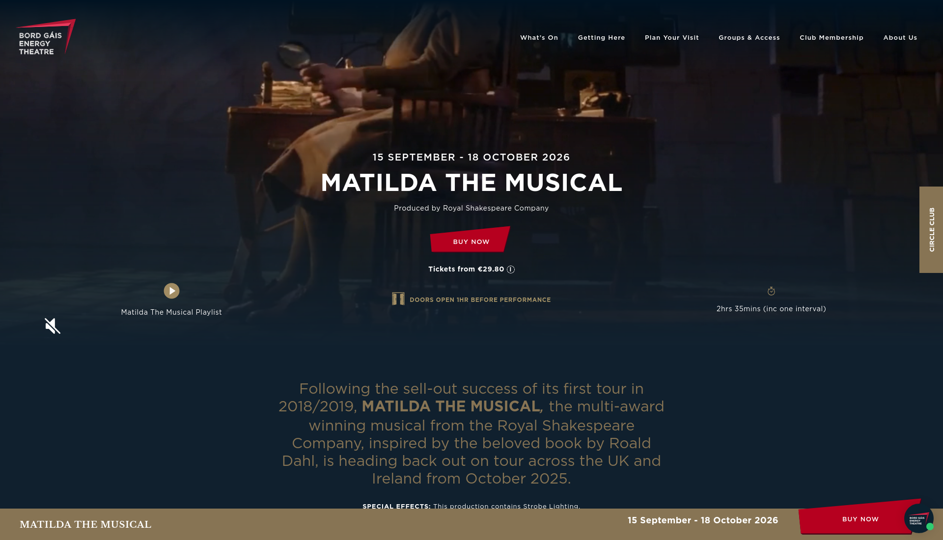 都柏林音乐剧《玛蒂尔达》Matilda第2步报名页面截图