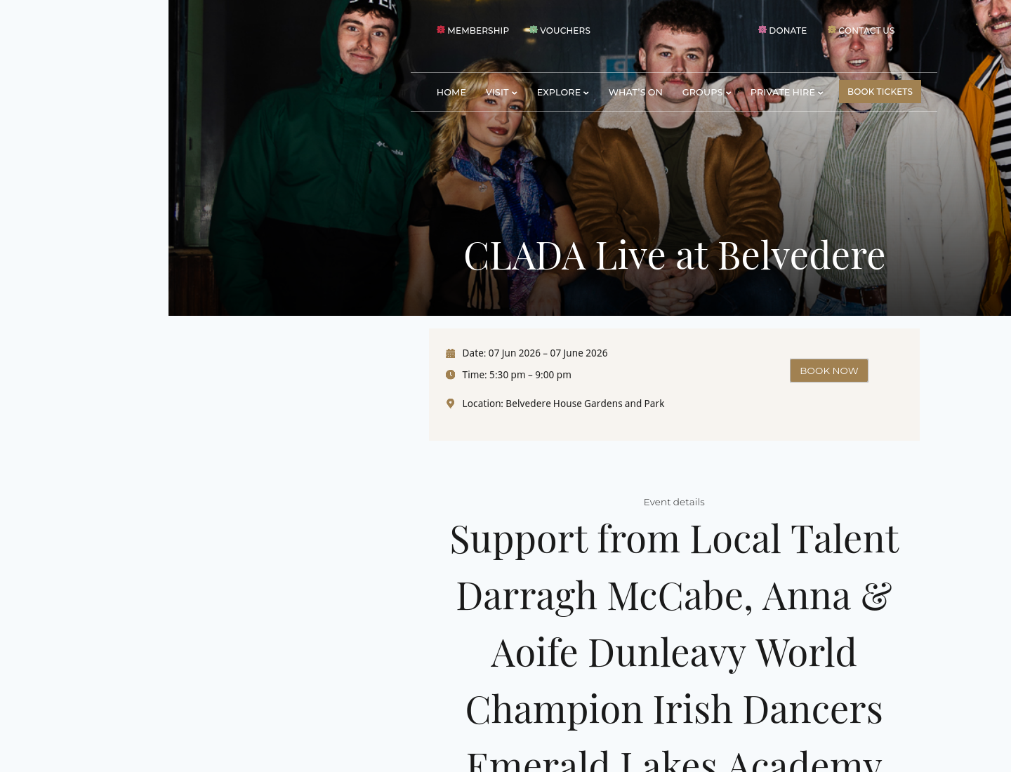 Westmeath 看 CLADA 现场：Galway 爱尔兰舞曲乐队演出第1步报名页面截图