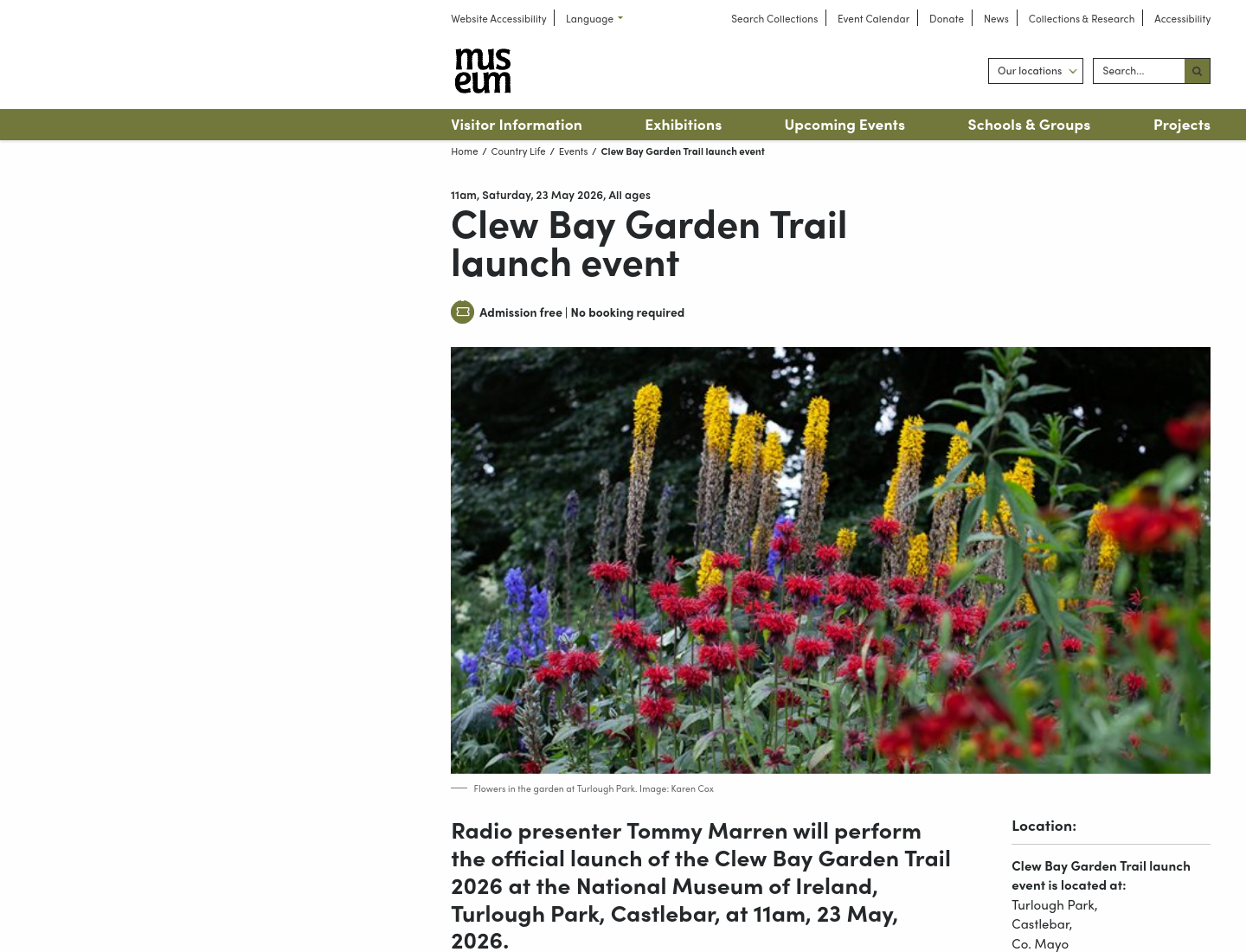Clew Bay 花园路线发布活动第1步报名页面截图