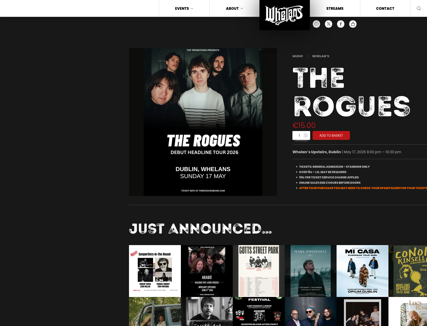 The Rogues 主打首秀第2步报名页面截图