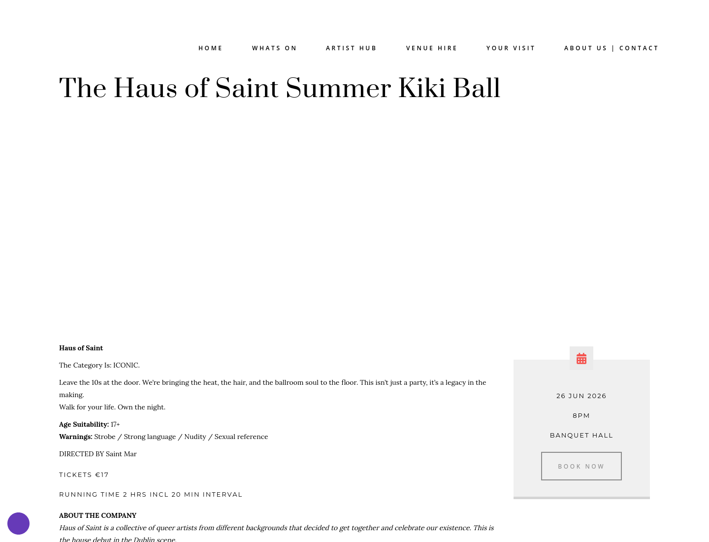 都柏林 Haus of Saint 夏季 Kiki Ball 舞会第1步报名页面截图