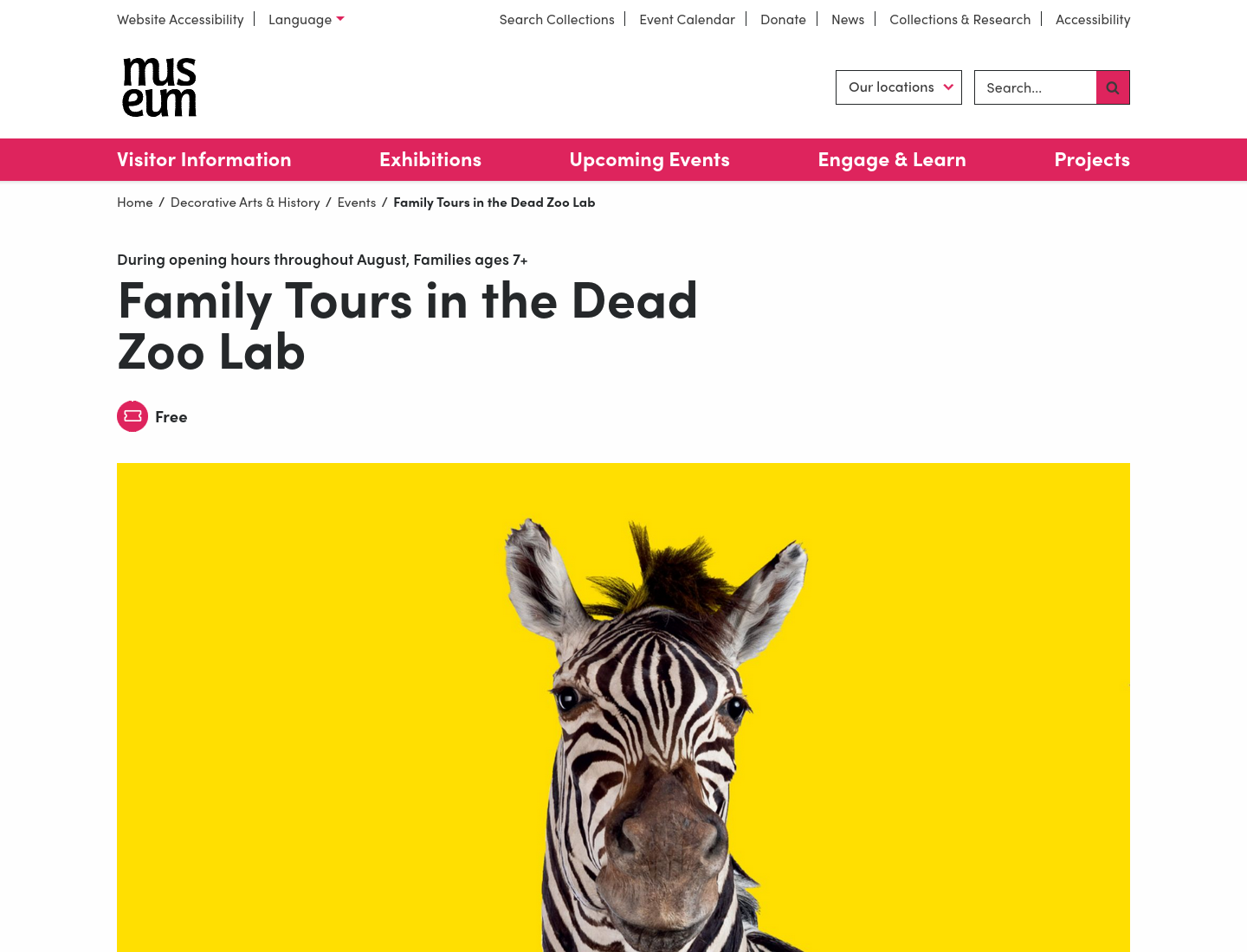 都柏林 Dead Zoo Lab：动物标本抽签家庭导览第1步报名页面截图