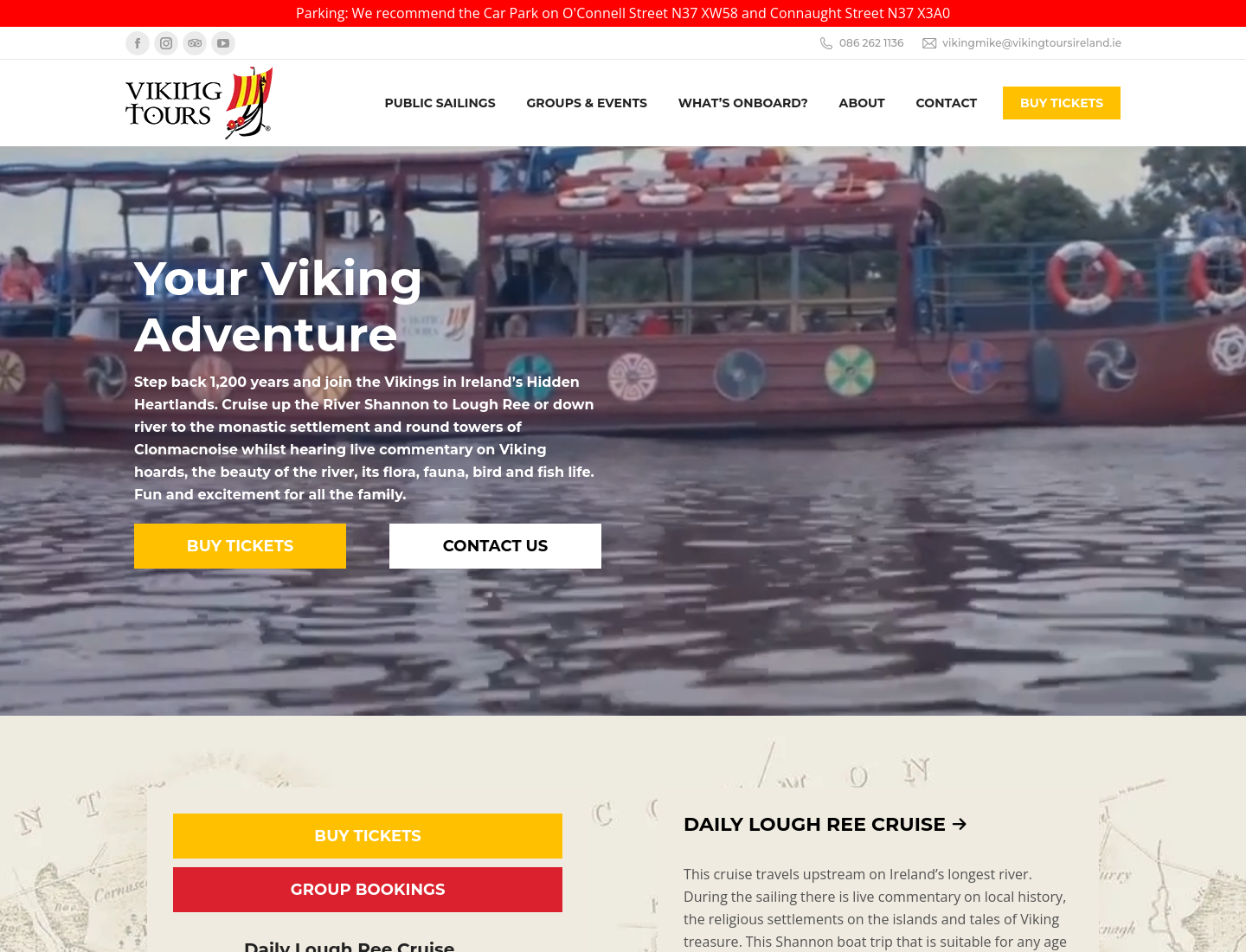 香农河与 Lough Ree 游船之旅第1步报名页面截图