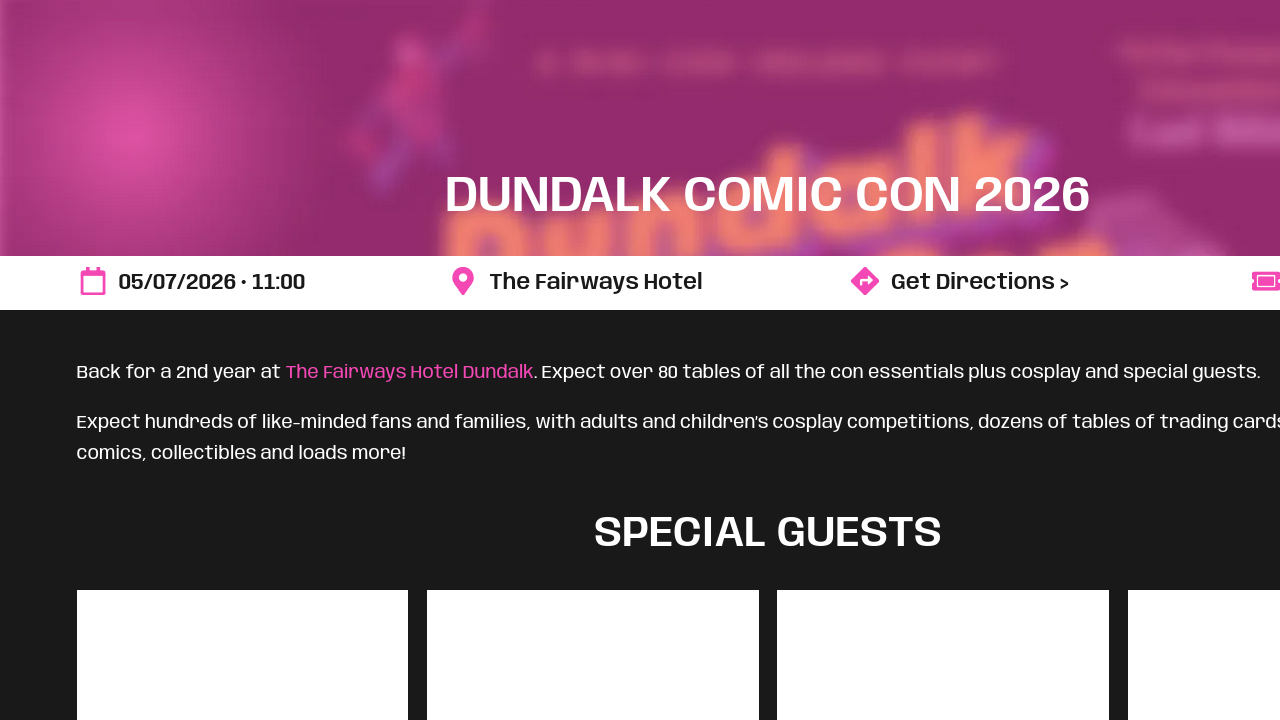 2026年邓多克动漫展 (Dundalk Comic Con)第1步报名页面截图
