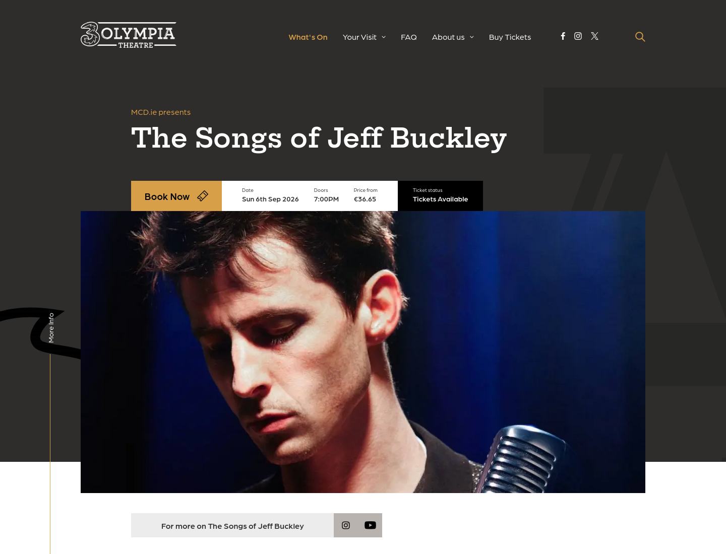 都柏林 Jeff Buckley 音乐致敬演出：Slow Pilot 现场演绎第1步报名页面截图