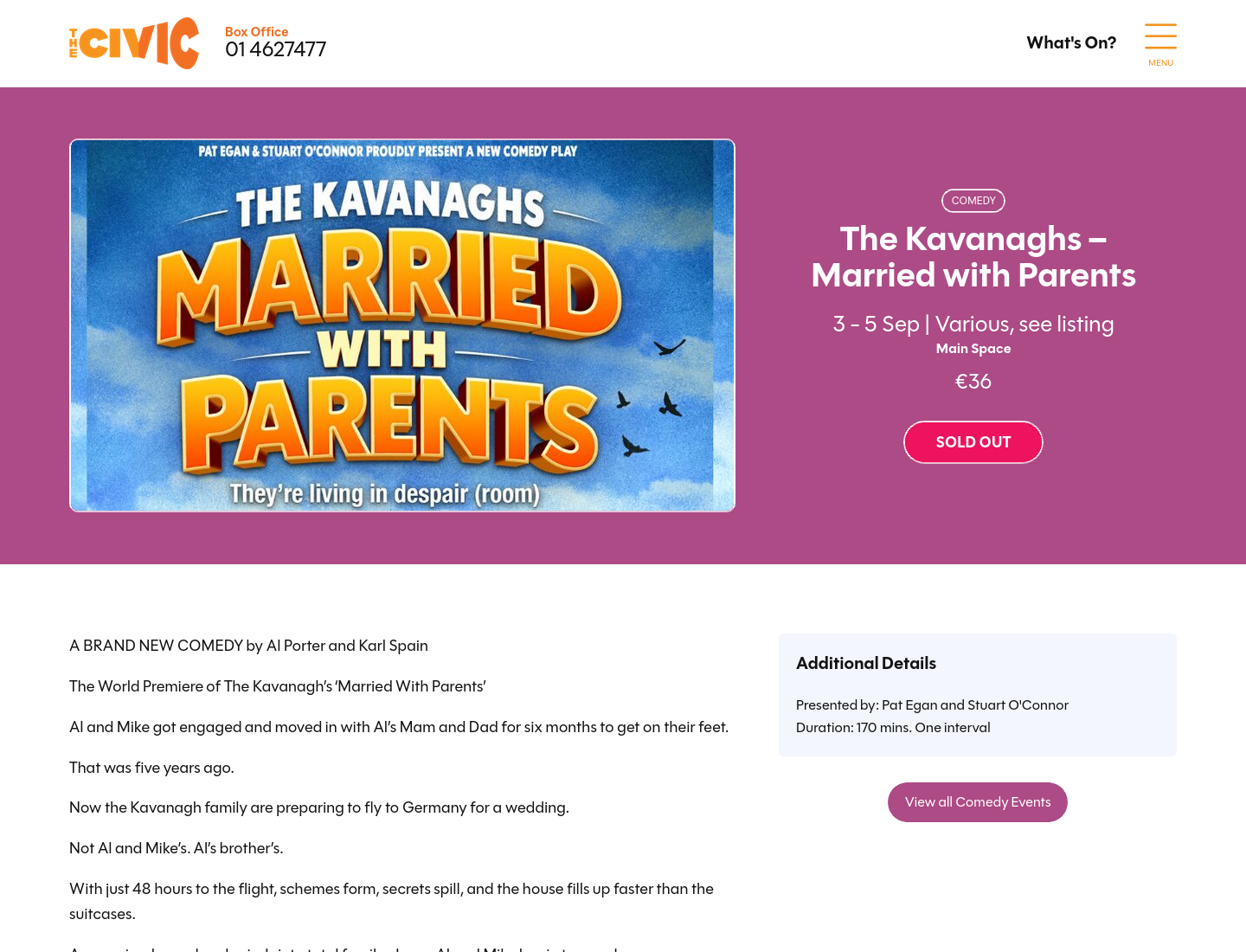 都柏林新喜剧：The Kavanaghs – Married with Parents第1步报名页面截图